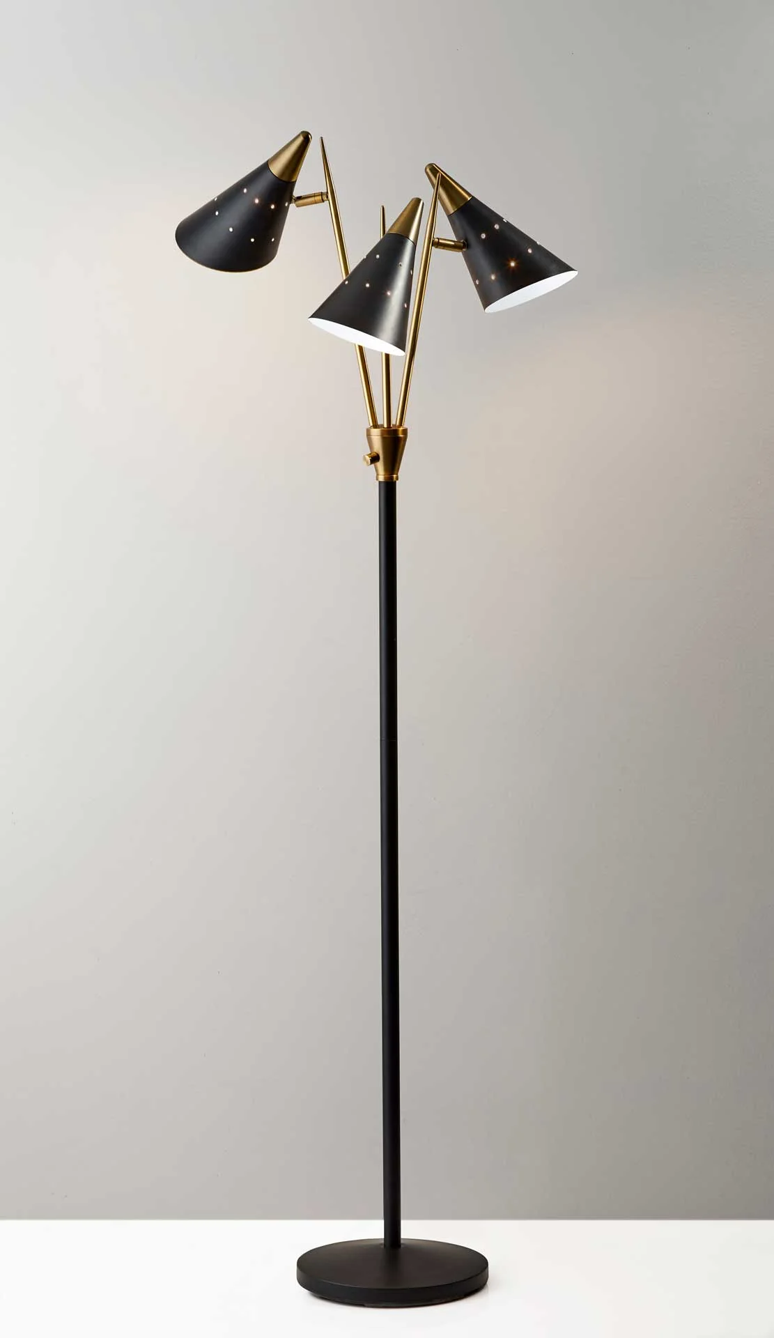 Nancy 3-Arm Floor Lamp Black/Brass - Image 4