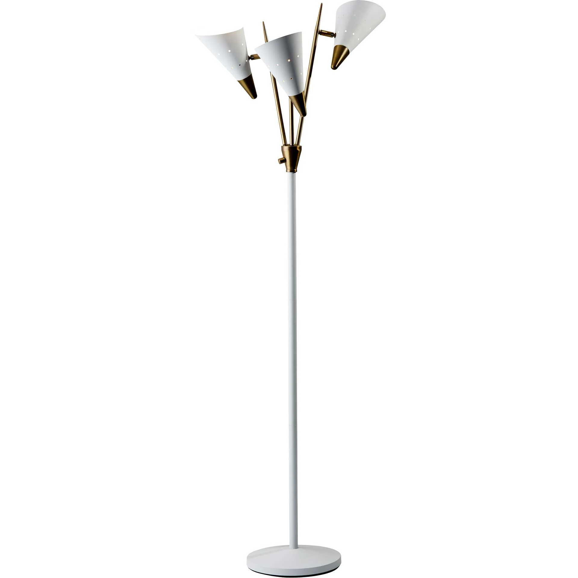 Nancy 3-Arm Floor Lamp White/Brass - Image 2