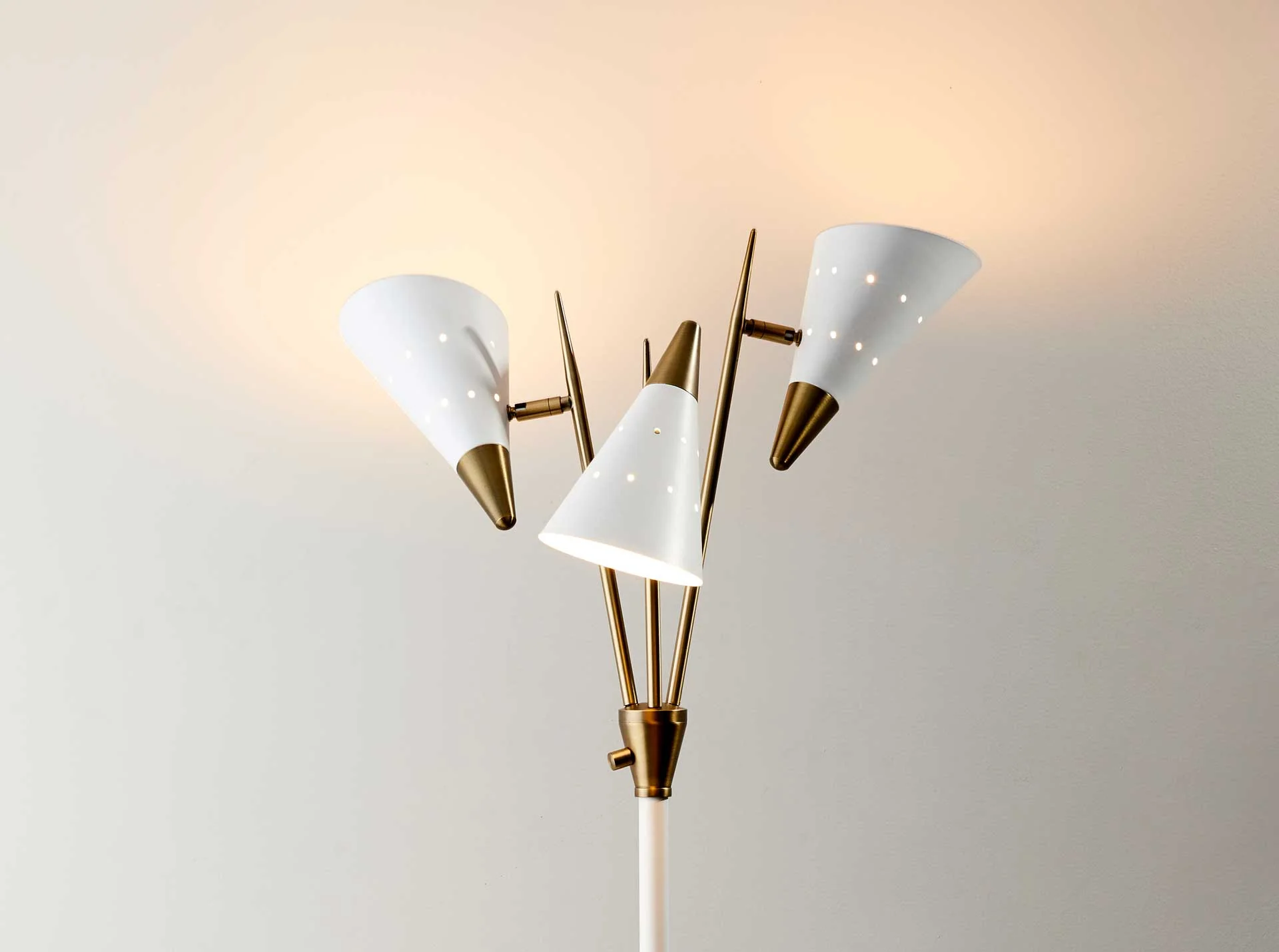 Nancy 3-Arm Floor Lamp White/Brass - Image 5