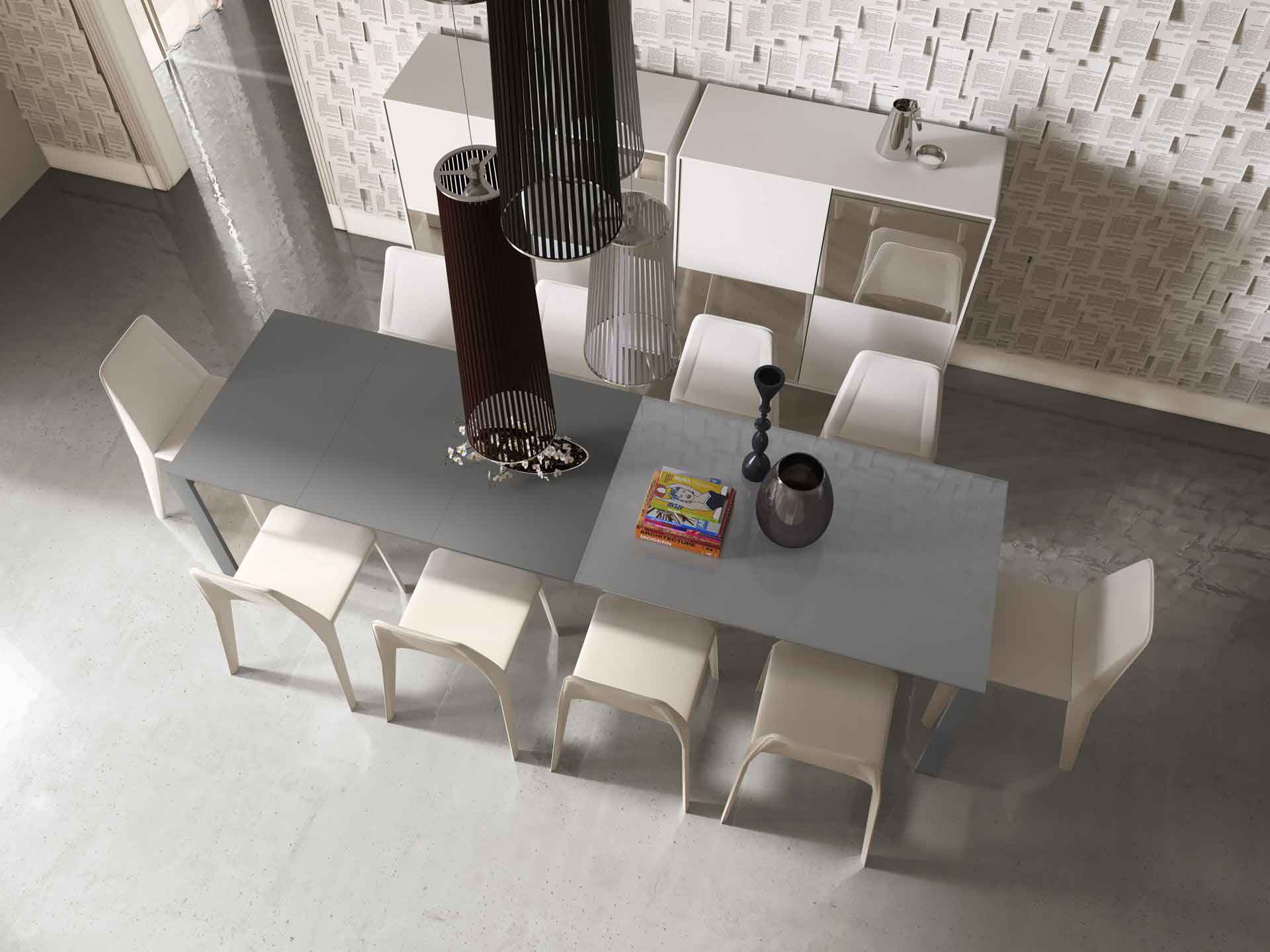 Napoli Dining Table Ashen Gray Glass/Ashen Gray - Image 8