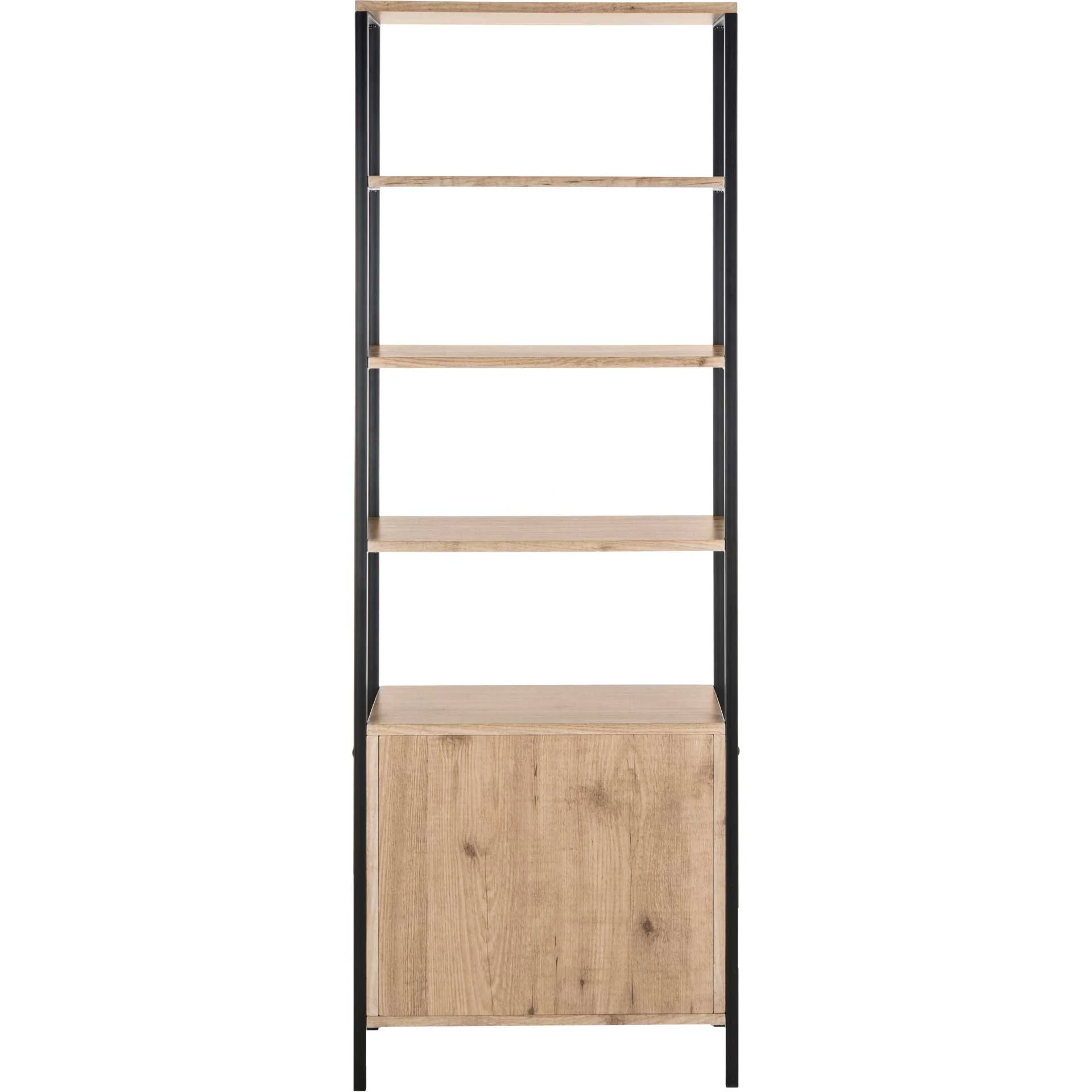 Natalia Retro Mid Century Wood Etagere Oak/Black - Image 4