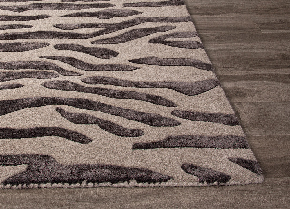 National Geographic Tigress Oyster Gray/Plum Kitten Area Rug - Image 3