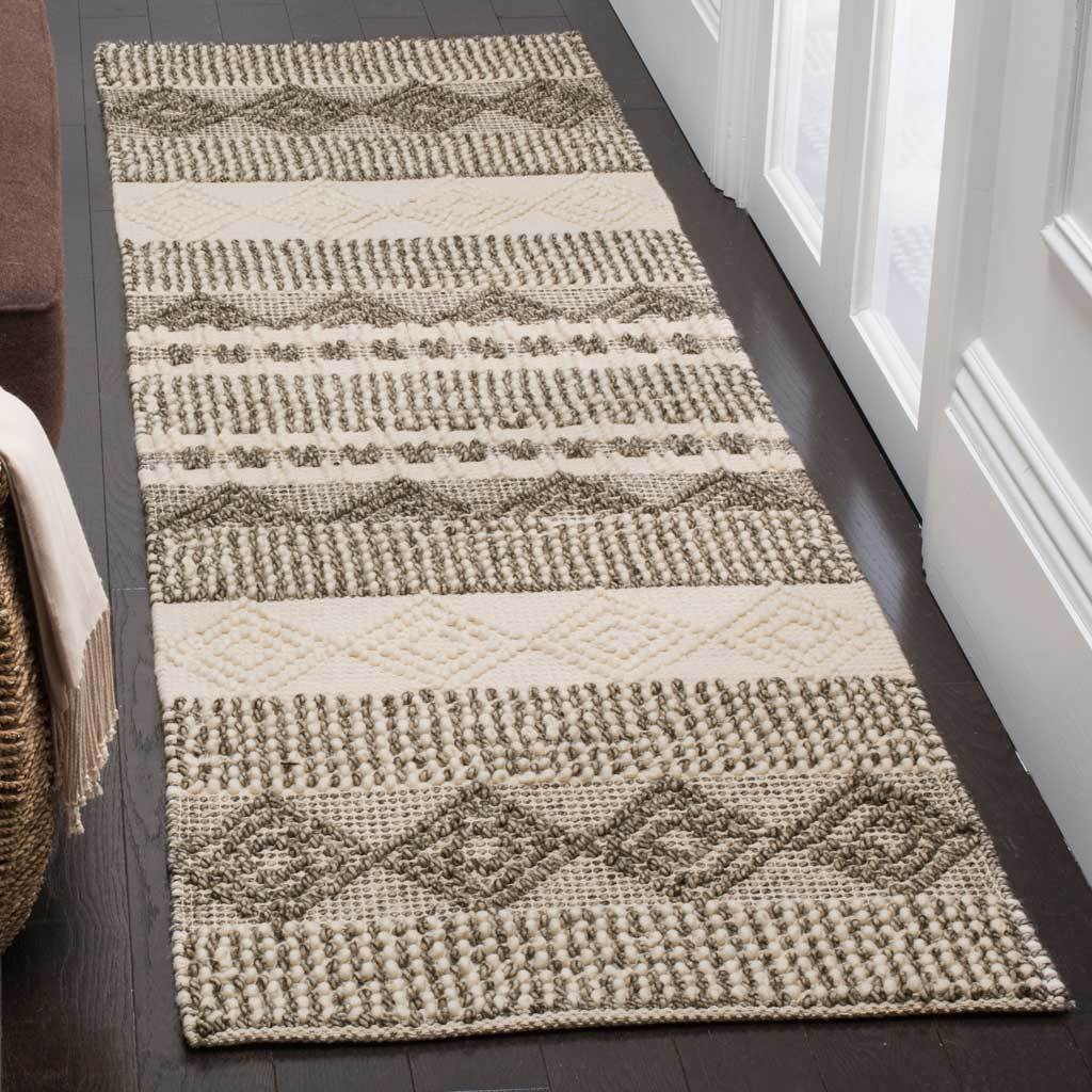 Natura Geometry Gray/Ivory Runner Rug - Image 2