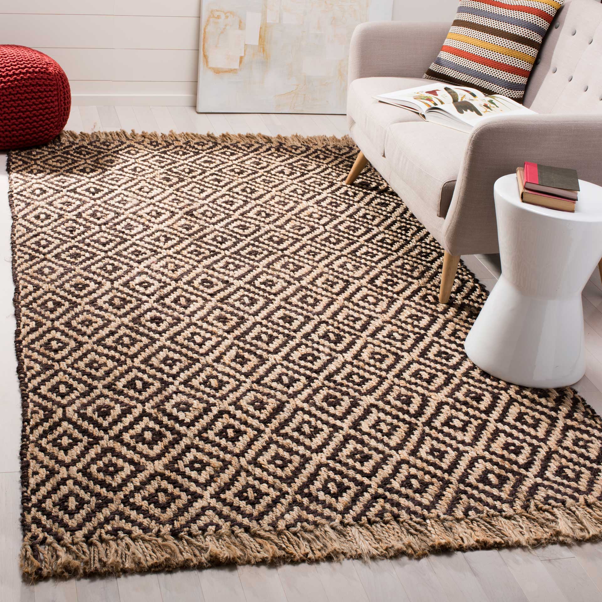 Natural Fiber Brown/Natural Area Rug - Image 5