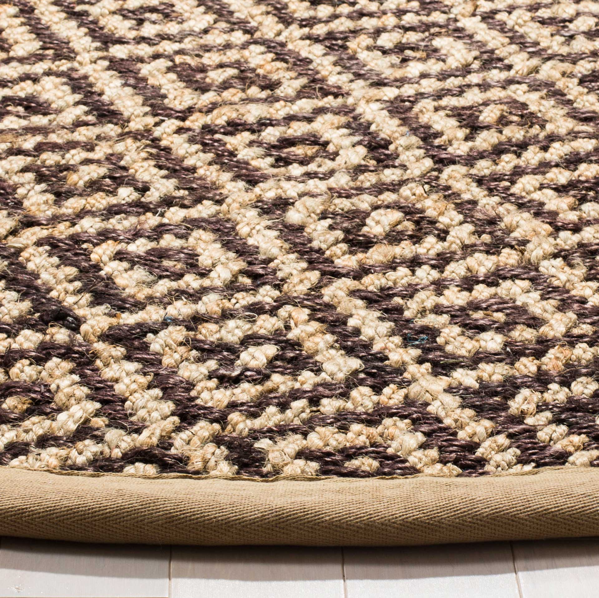 Natural Fiber Brown/Natural Round Rug - Image 2