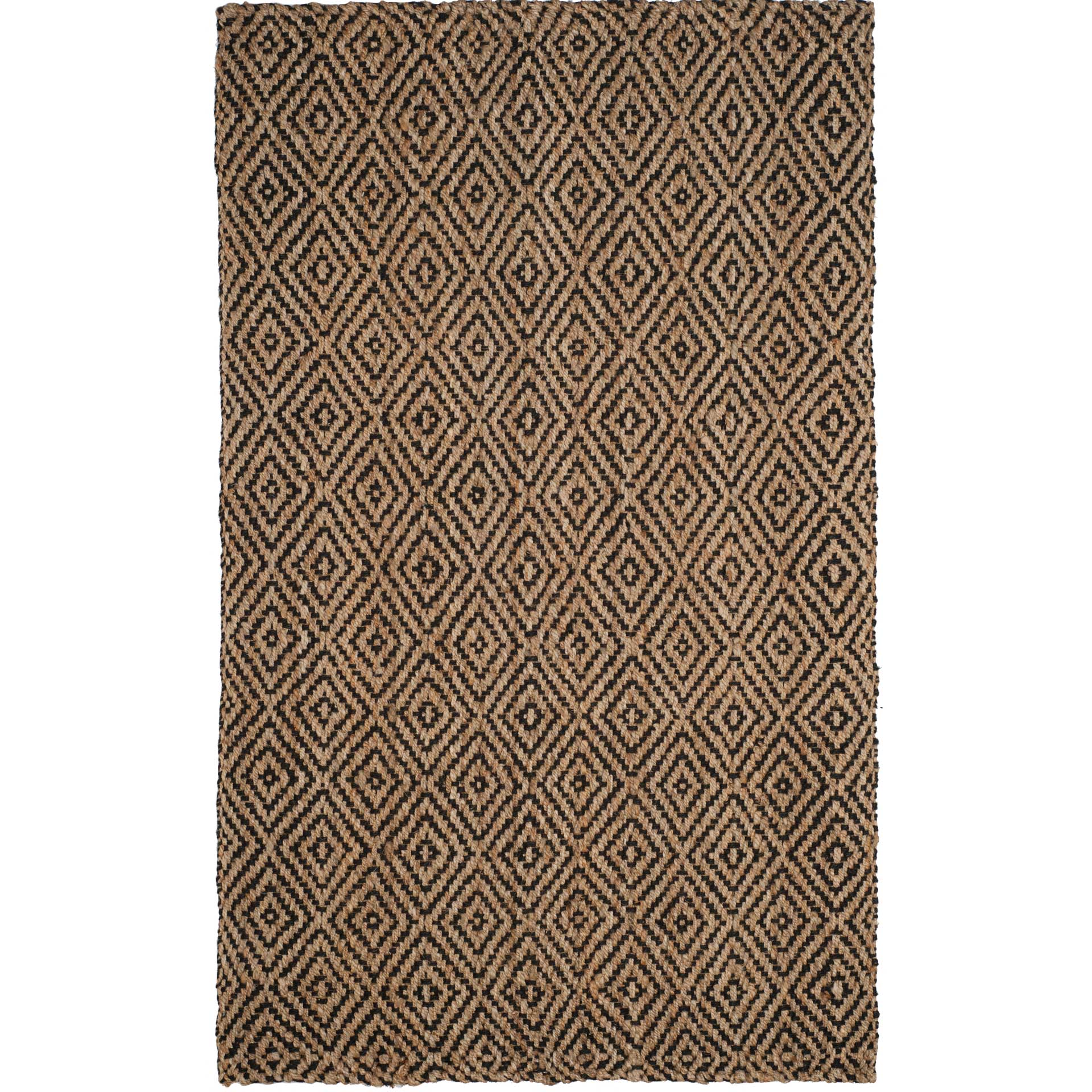 Natural Fiber Diamond Natural/Black Area Rug - Image 3