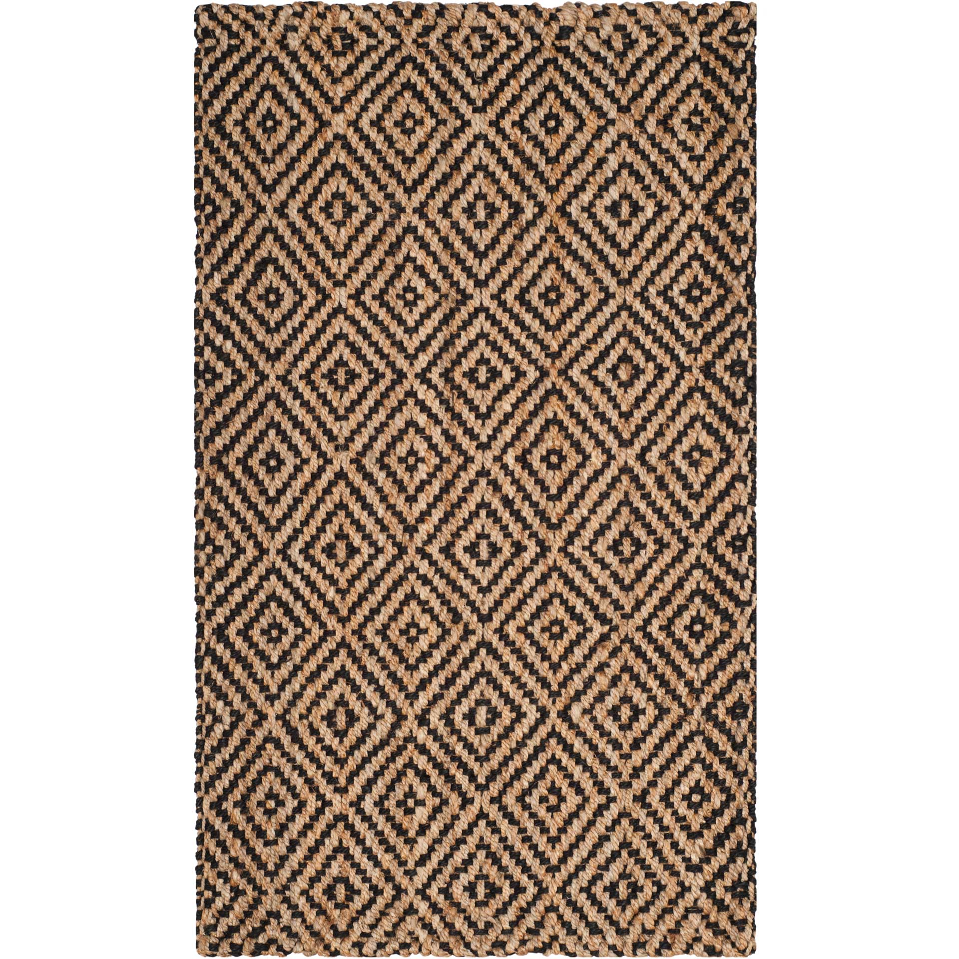 Natural Fiber Diamond Natural/Black Area Rug - Image 4