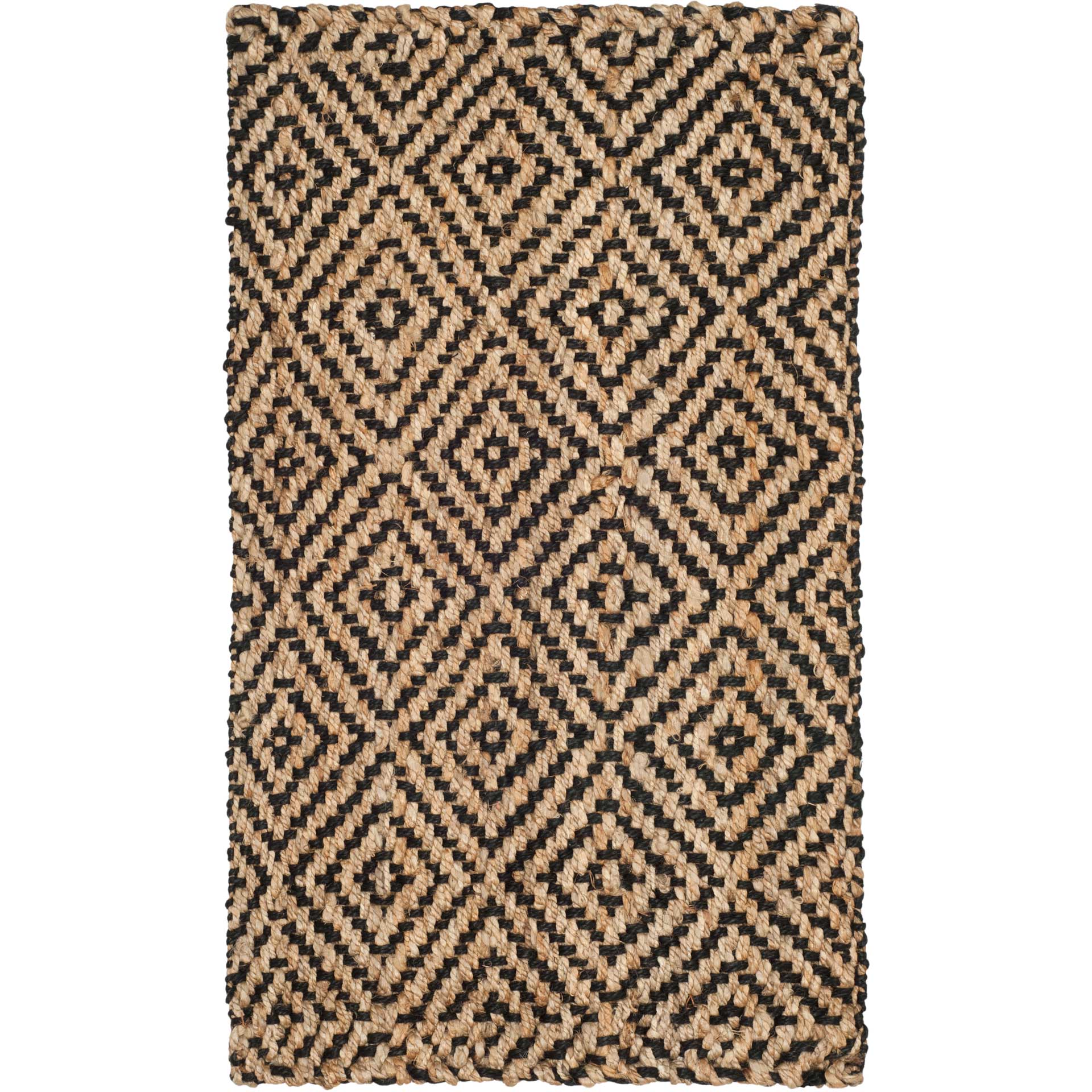 Natural Fiber Diamond Natural/Black Area Rug - Image 5