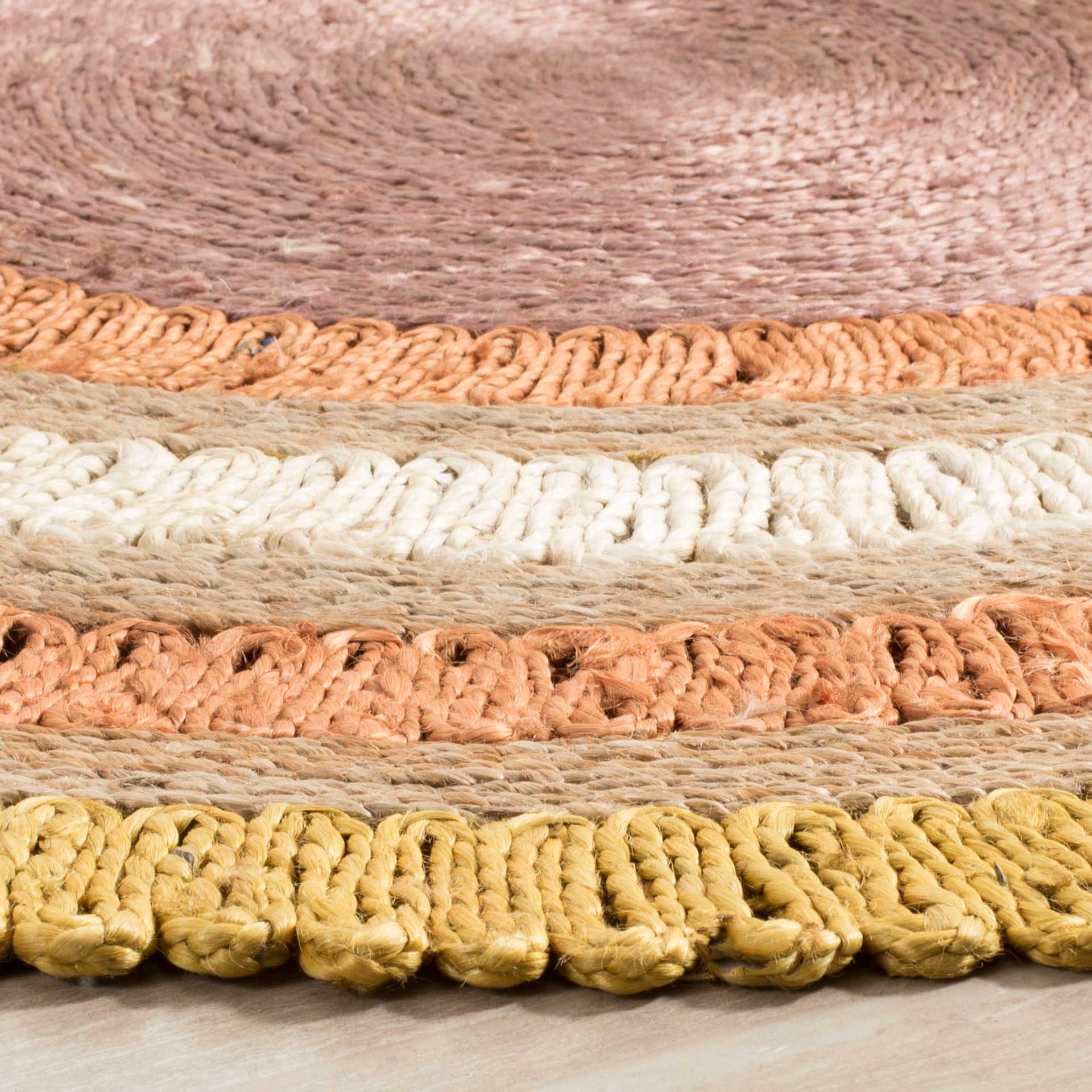 Natural Fiber Gold/Multi Round Rug - Image 2