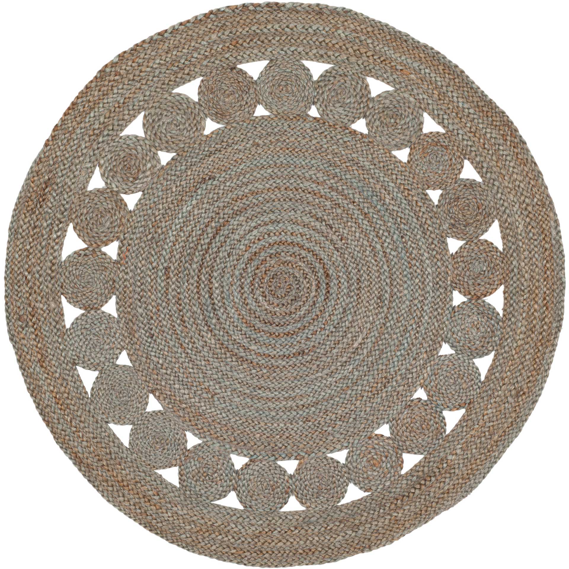 Natural Fiber Gray Round Rug - Image 3