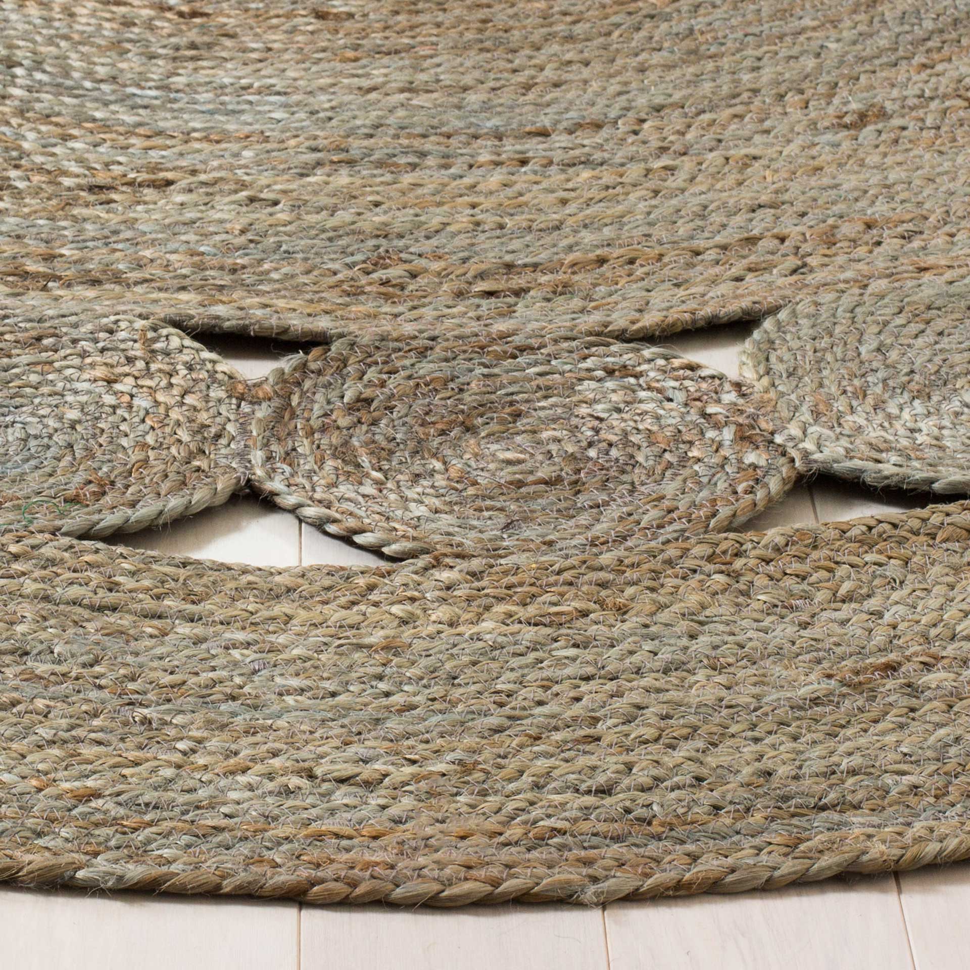 Natural Fiber Gray Round Rug - Image 4