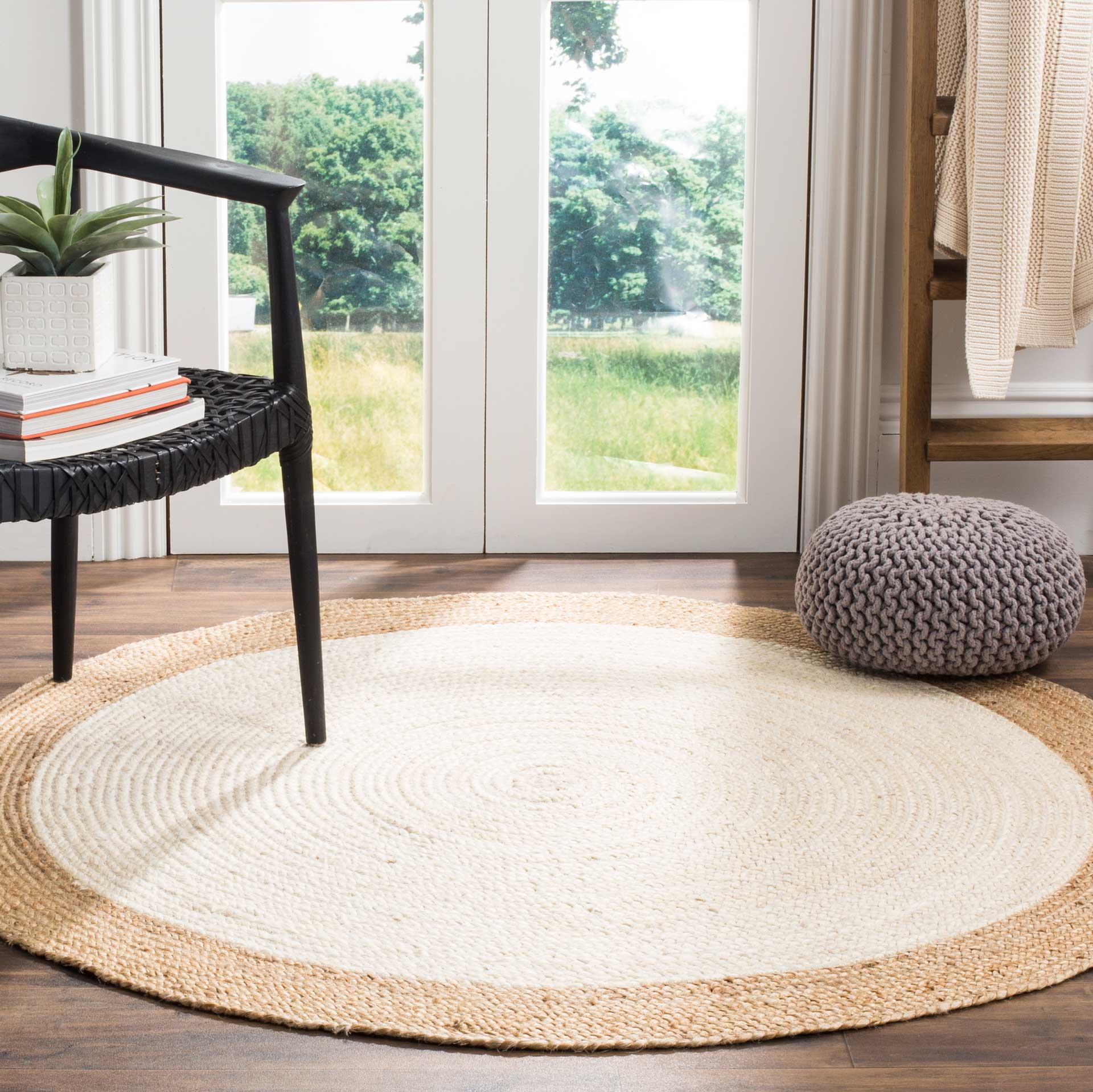 Natural Fiber Ivory/Natural Round Rug - Image 3