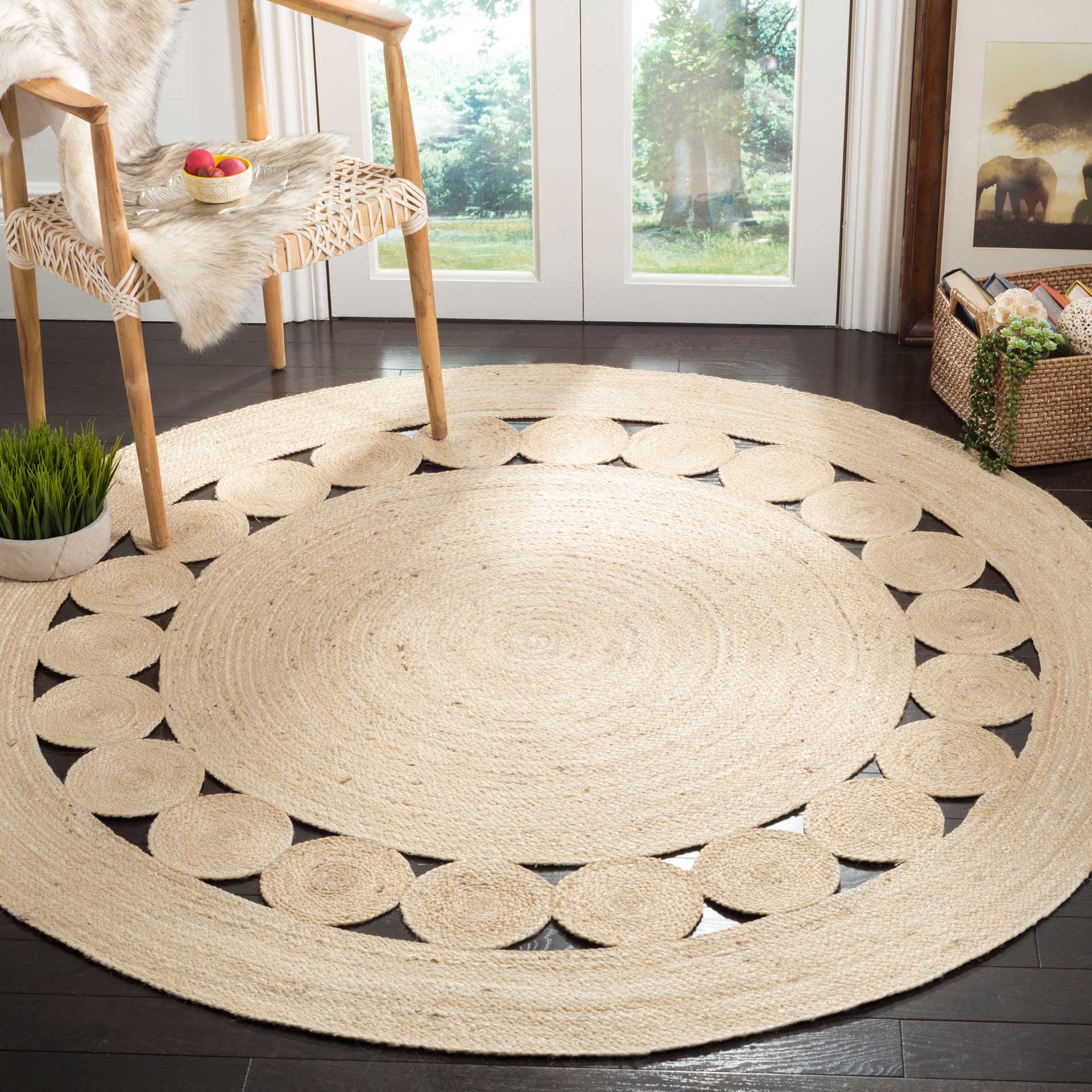 Natural Fiber Ivory Round Rug - Image 4