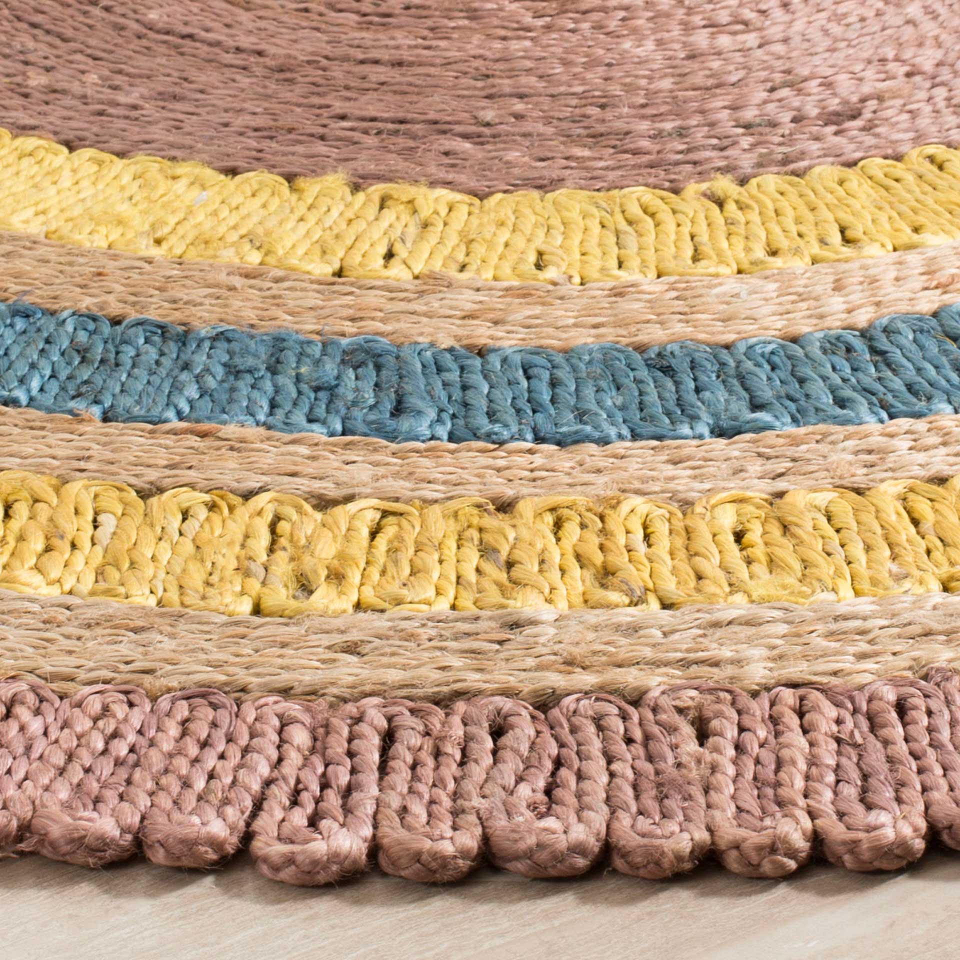 Natural Fiber Lavender/Multi Round Rug - Image 2