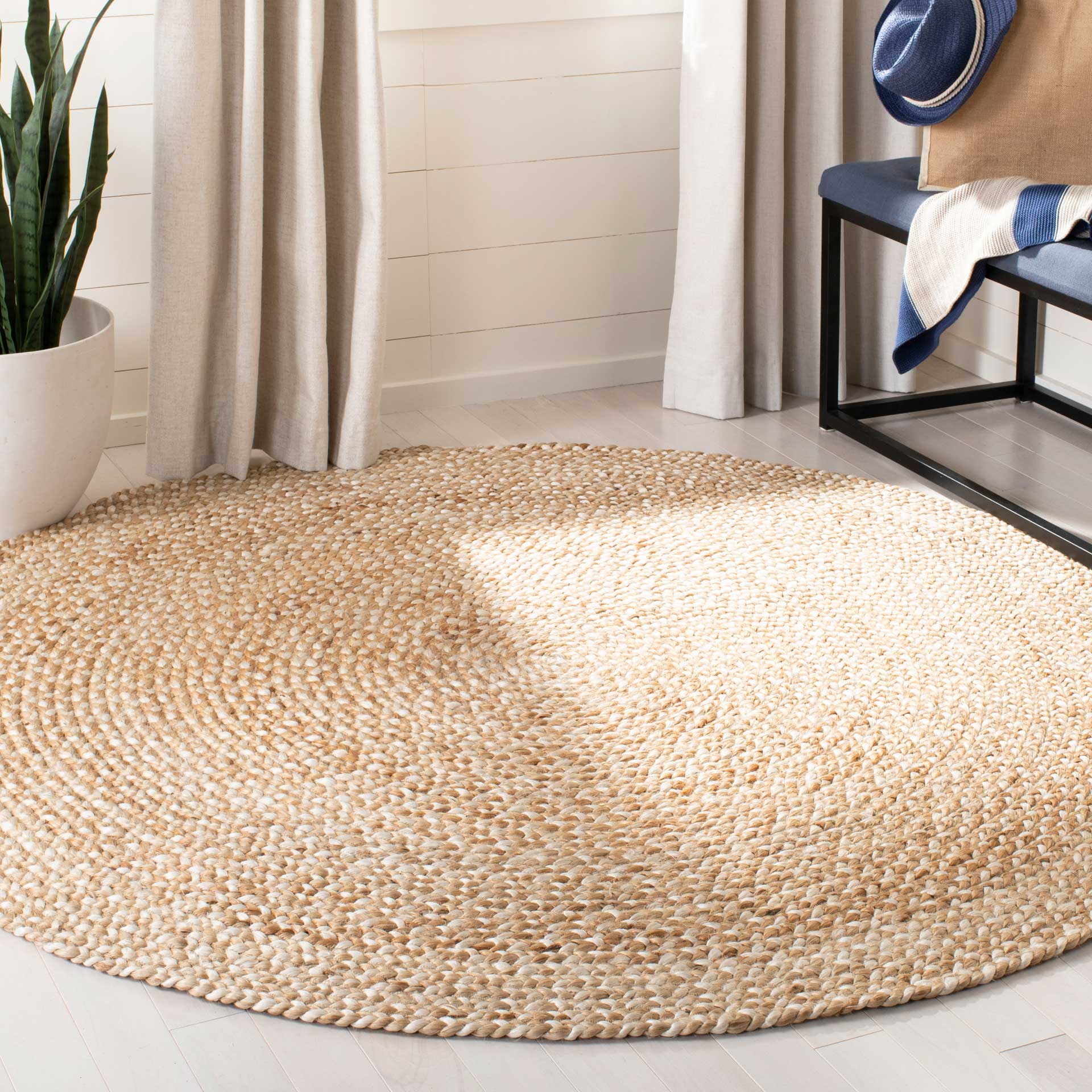 Natural Fiber Natural/Ivory Round Rug - Image 4
