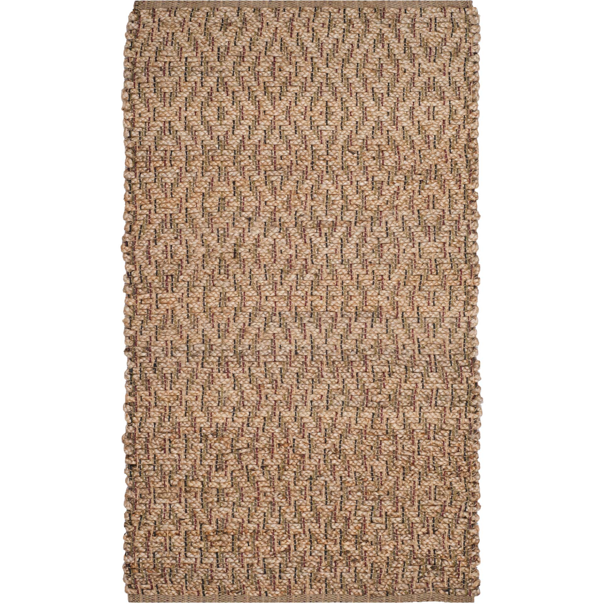Natural Fiber Natural/Red Area Rug - Image 3