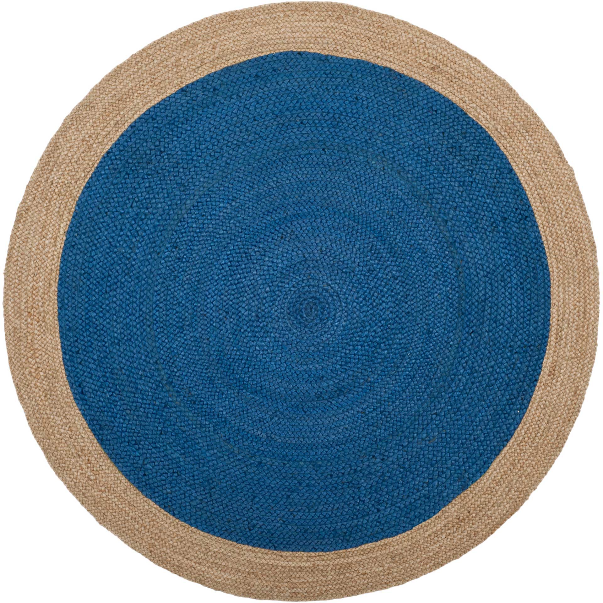 Natural Fiber Royal Blue/Natural Round Rug - Image 2
