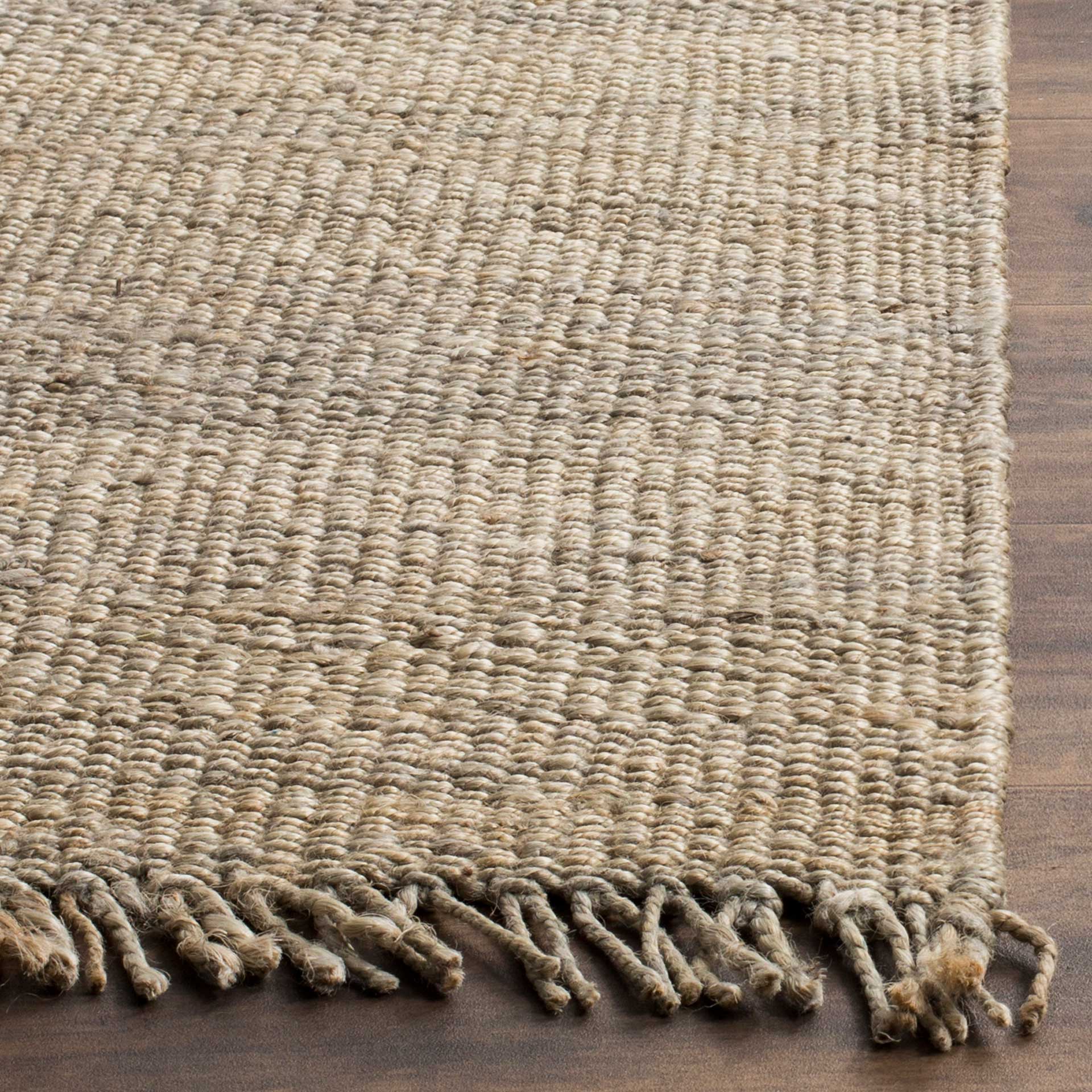 Natural Fiber Solid Gray Area Rug - Image 3