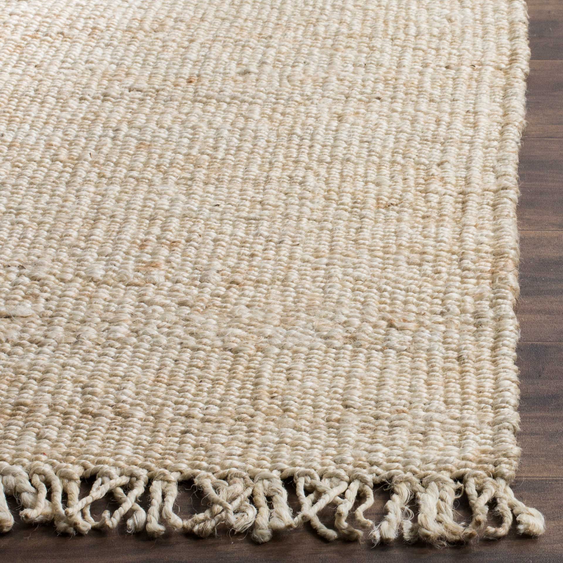 Natural Fiber Solid Ivory Area Rug - Image 5
