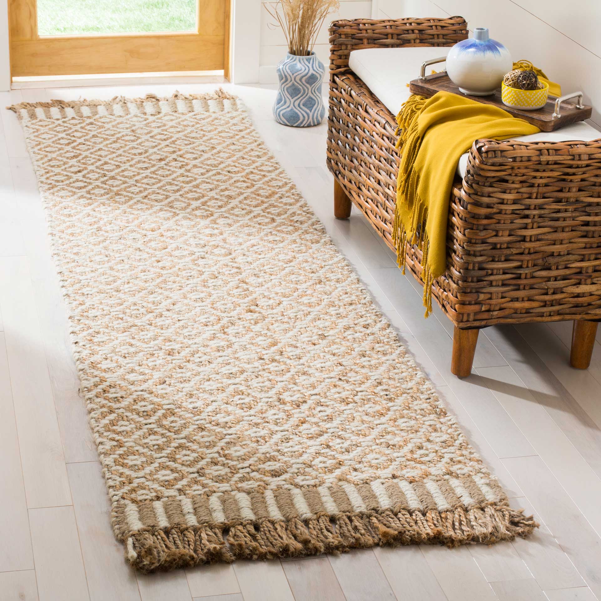 Natural Fiber Tassel Natural/Ivory Runner Rug - Image 2