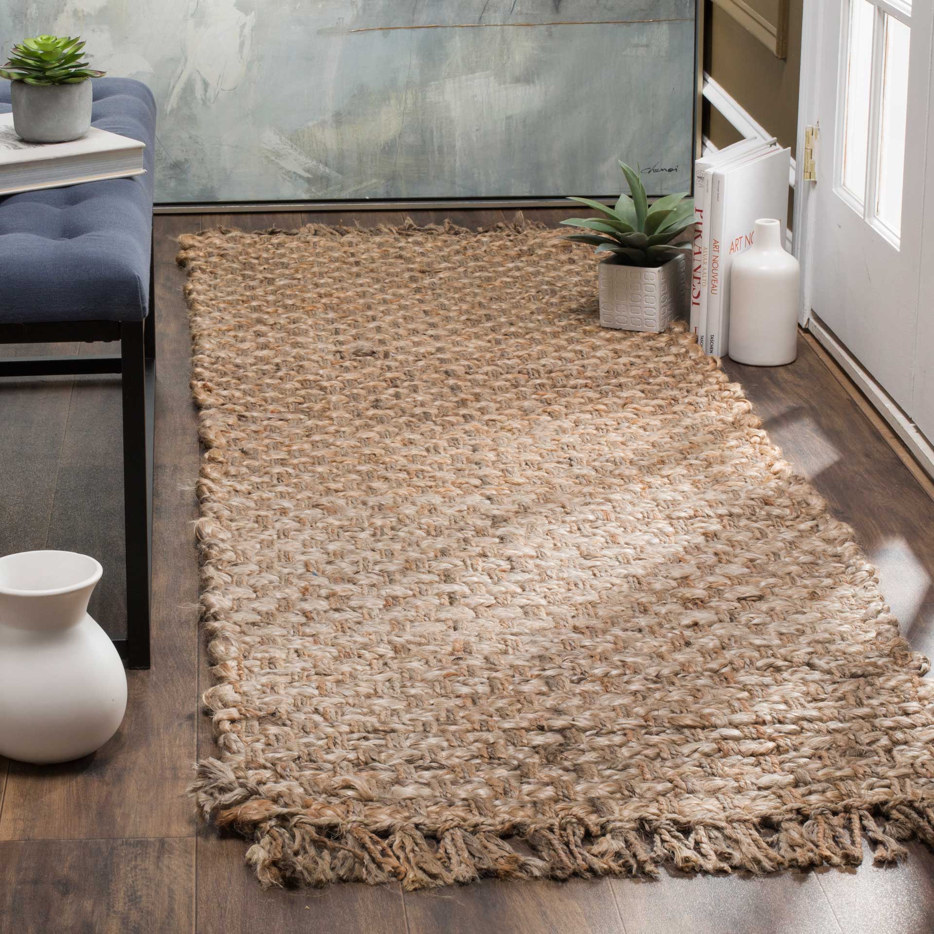 Natural Fiber Tassel Natural Runner Rug - Image 2