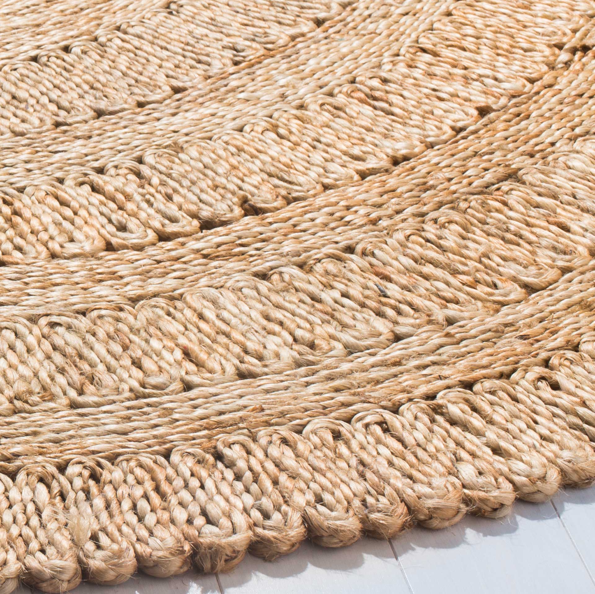 Natural Fiber Wave Natural Round Rug - Image 4