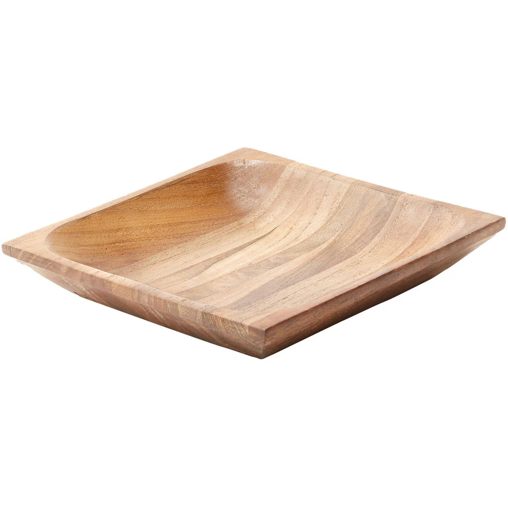 Natural Shallow Teak Tray - Image 2