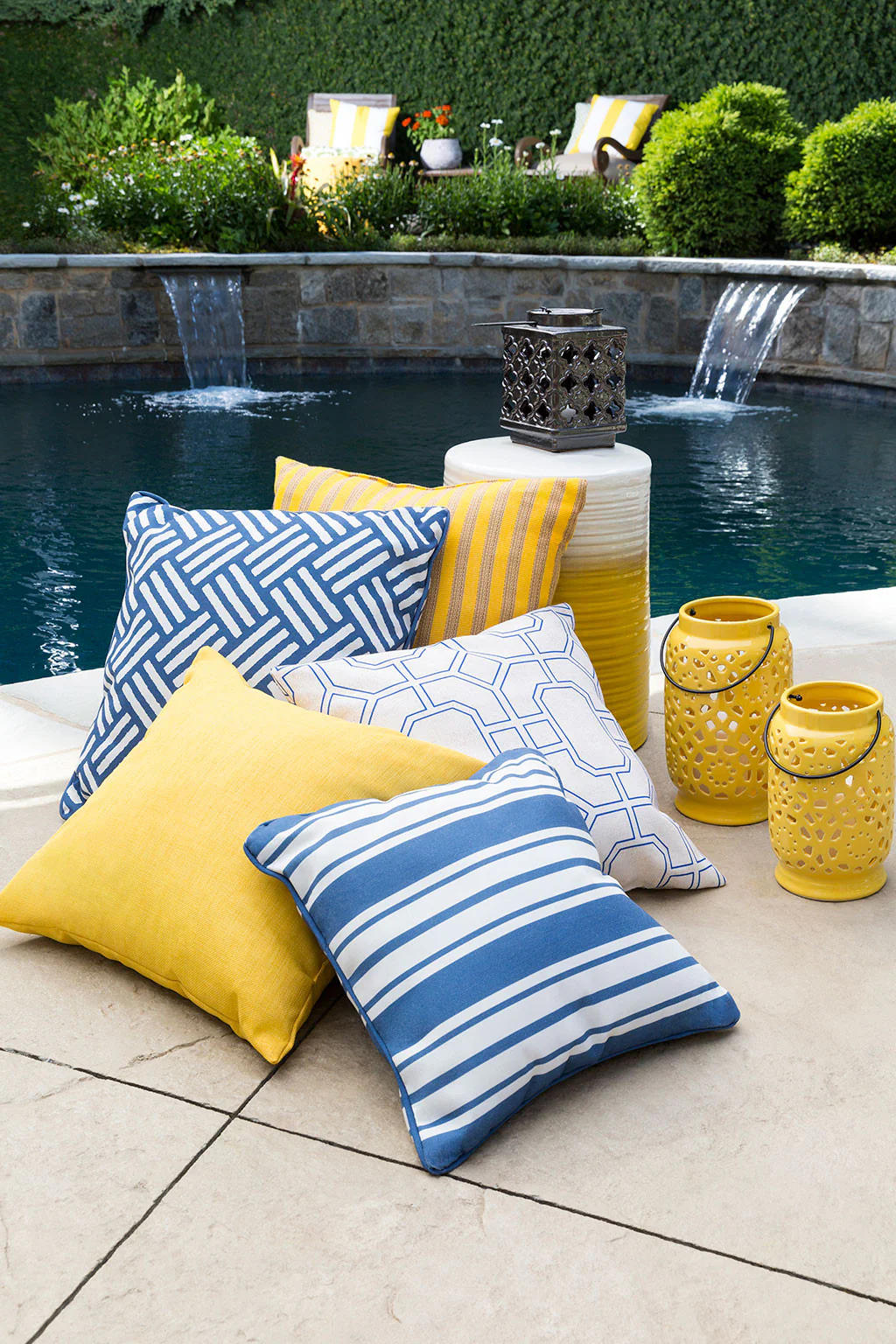 Nautical Stripe Cobalt/Ivory Pillow - Image 2