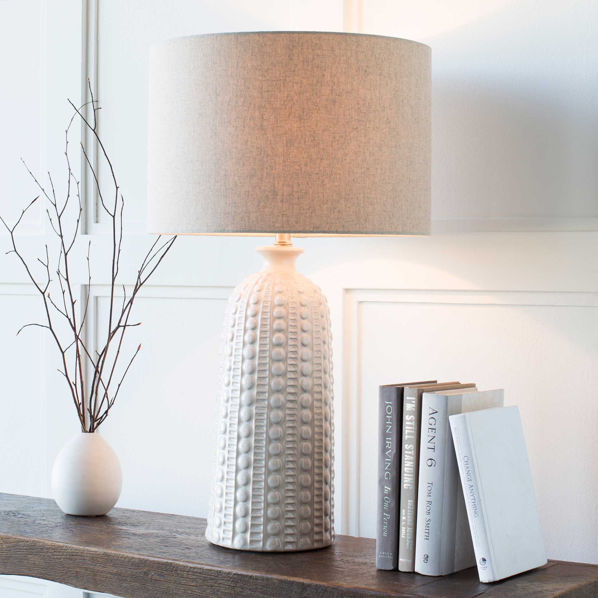 Nelson Table Lamp Camel/White/Ivory - Image 7