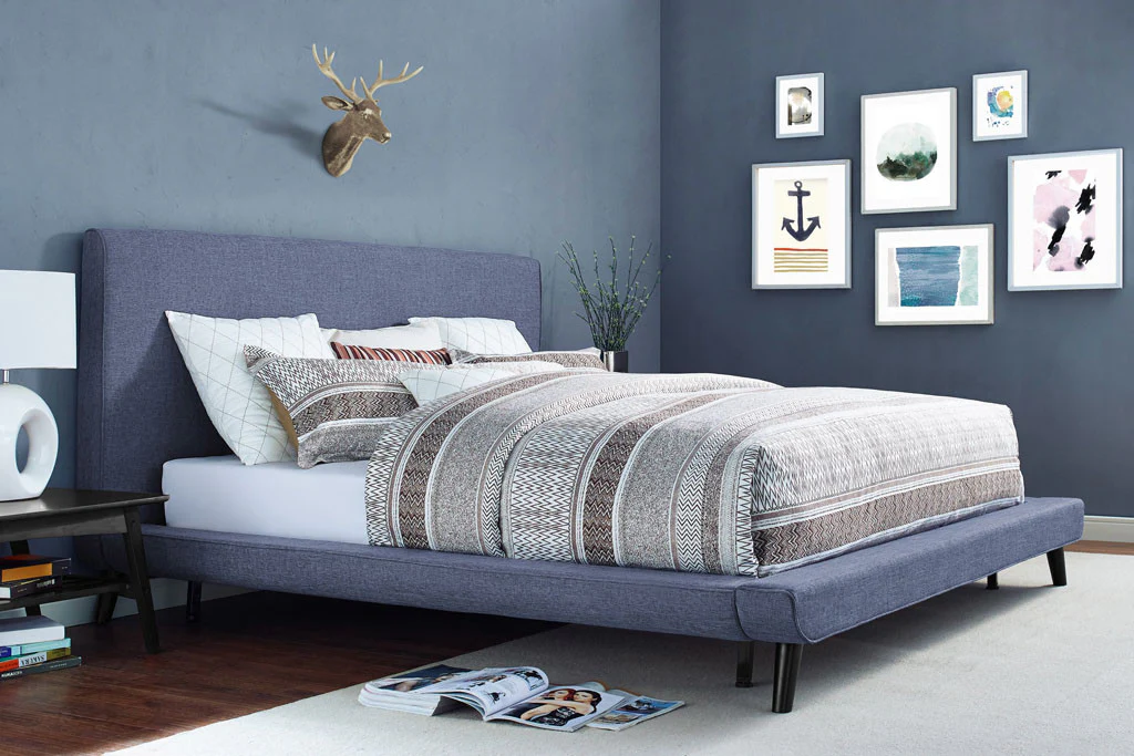 Neo Linen Bed Blue - Image 5