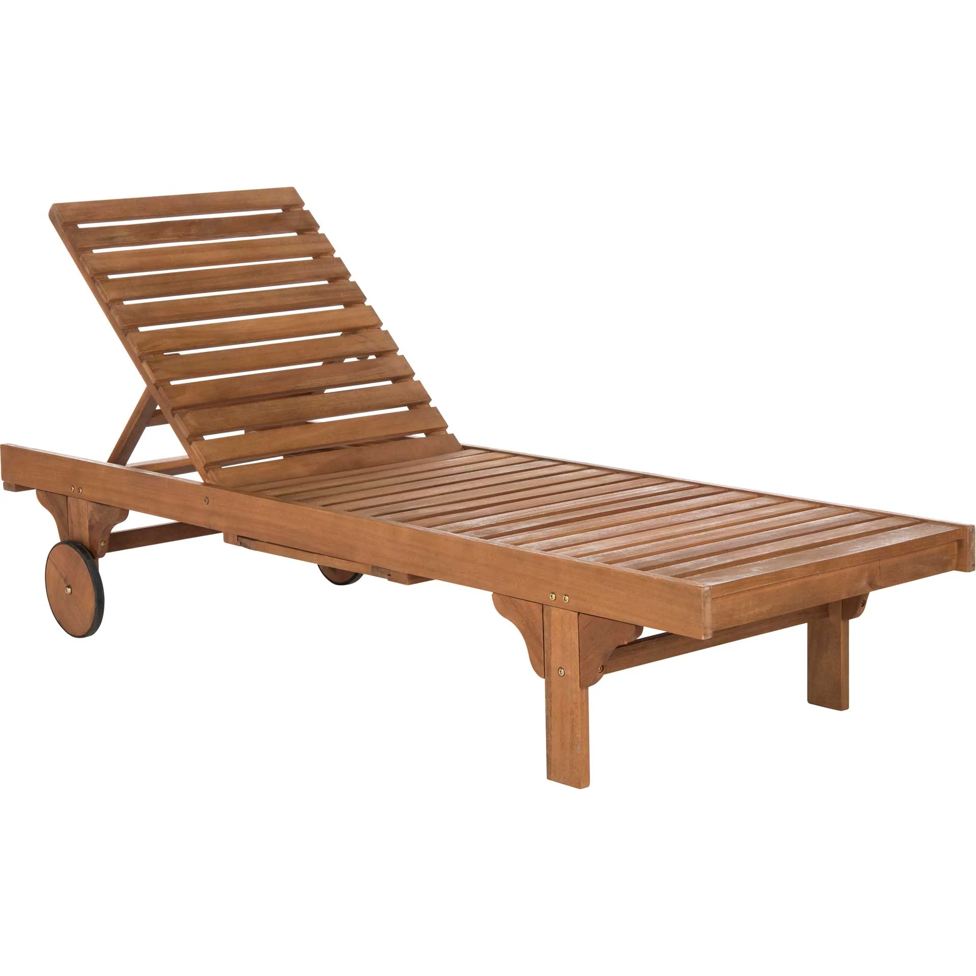 Neptune Chaise Lounge Chair With Side Table Teak Brown/Navy - Image 5