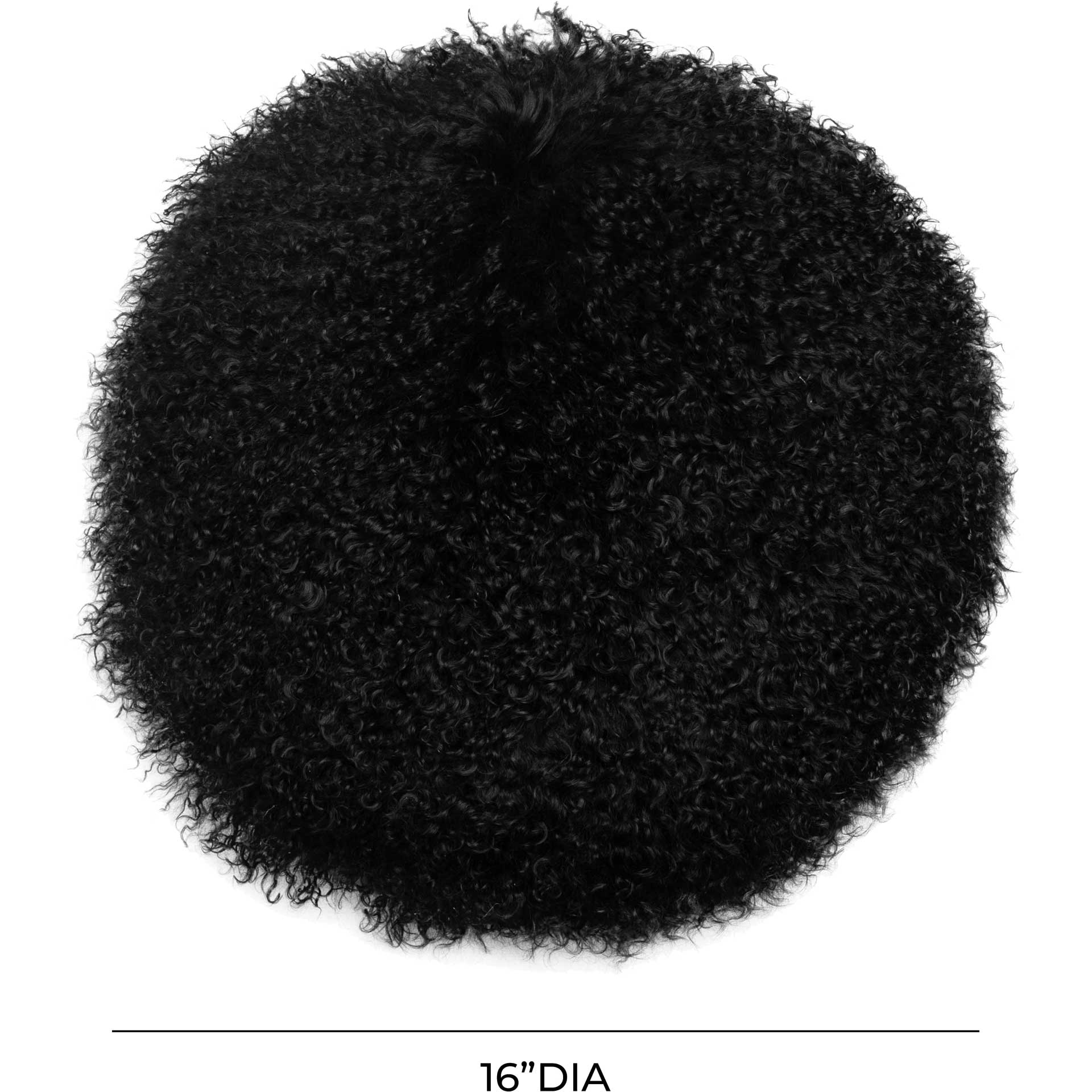 Neptune Sheepskin Round Pillow Black - Image 2