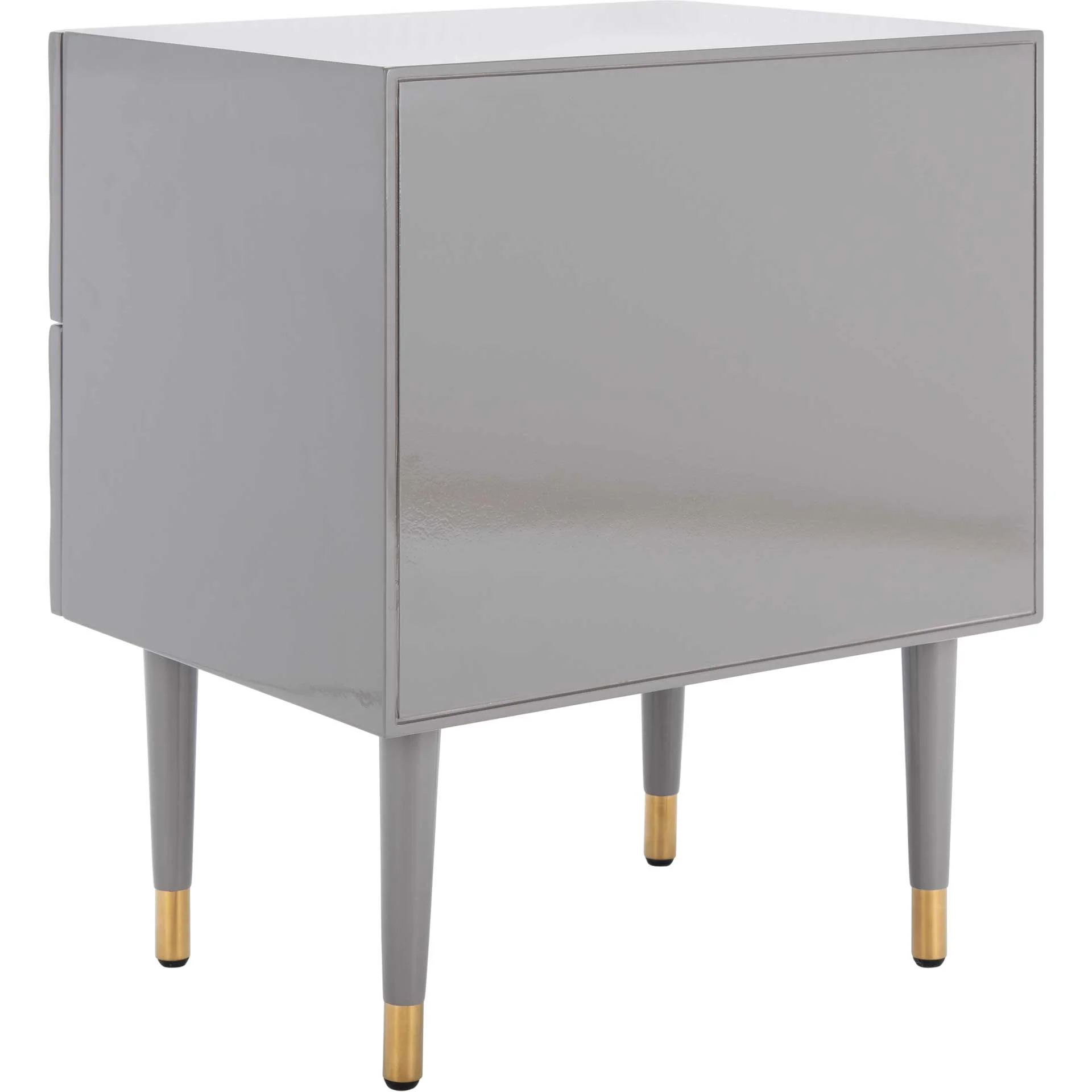 Nevaeh 2 Drawer Side Table Gray/Gold - Image 4