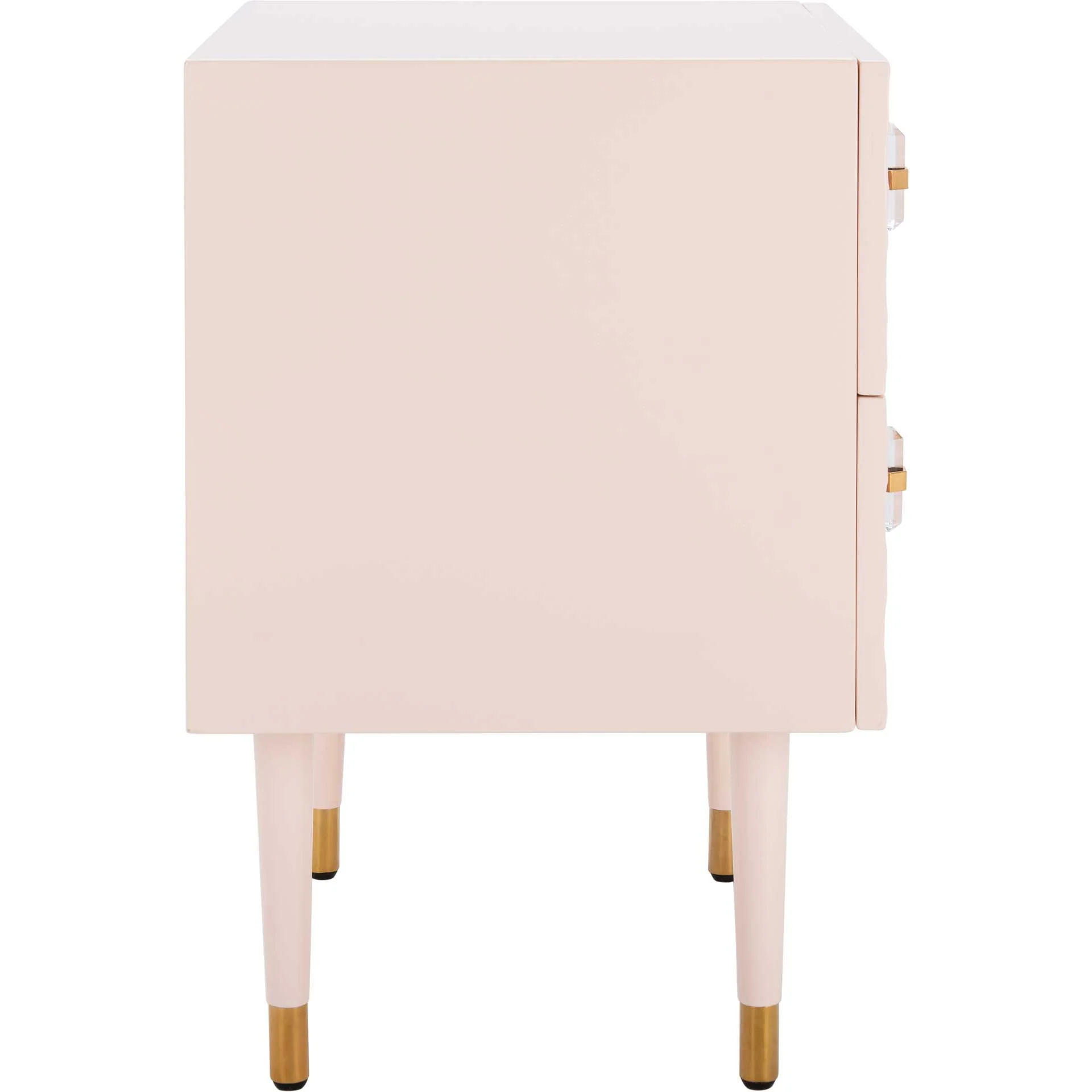 Nevaeh 2 Drawer Side Table Light Pink/Gold - Image 3