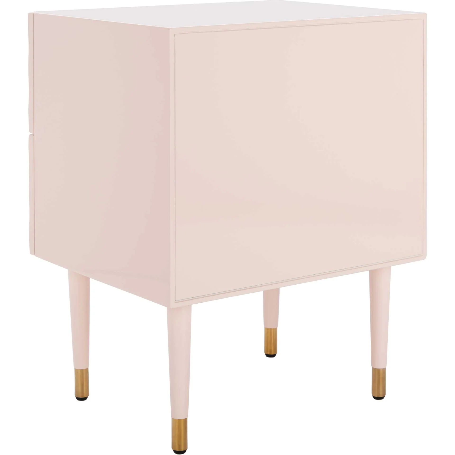 Nevaeh 2 Drawer Side Table Light Pink/Gold - Image 4