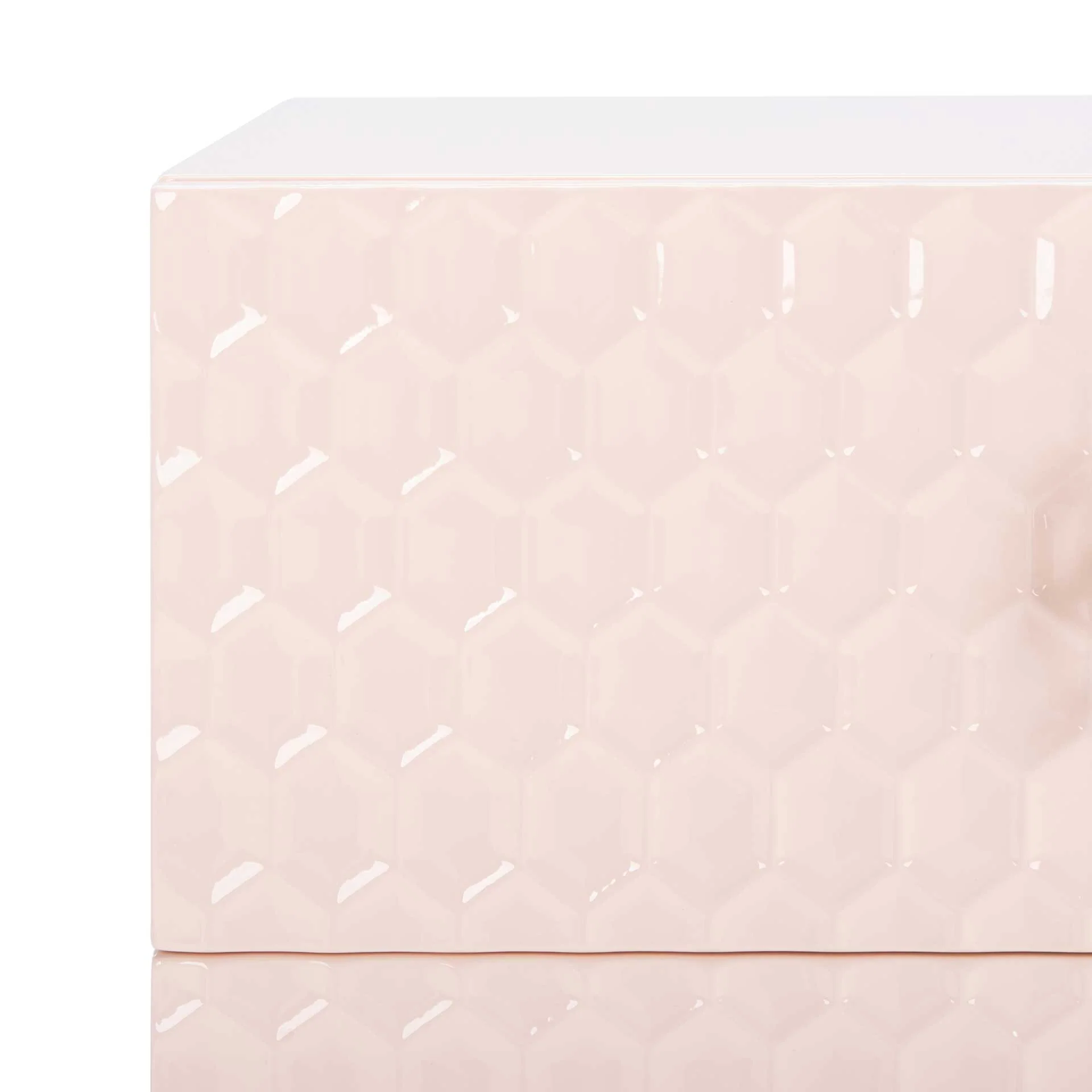 Nevaeh 2 Drawer Side Table Light Pink/Gold - Image 5