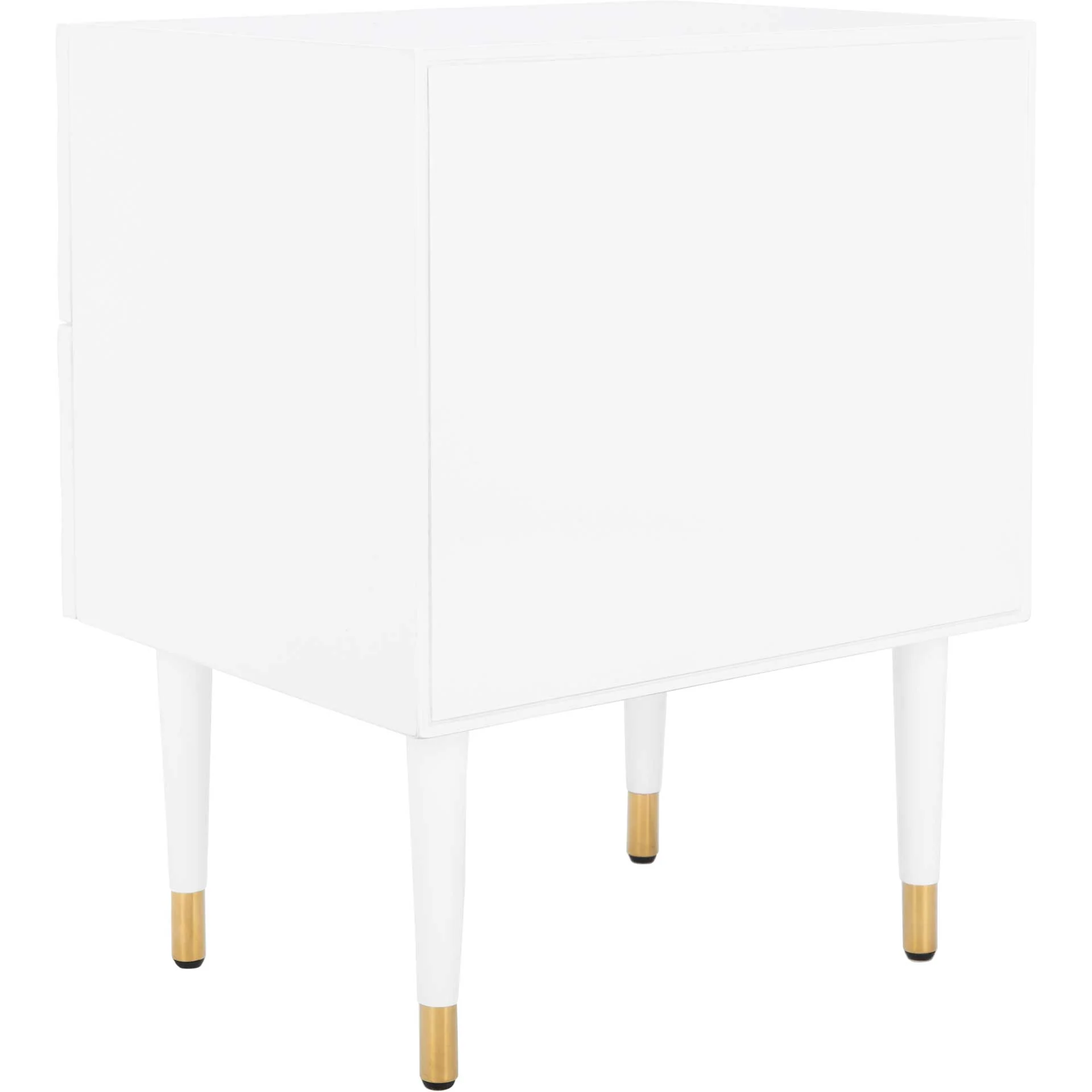 Nevaeh 2 Drawer Side Table White/Gold - Image 4
