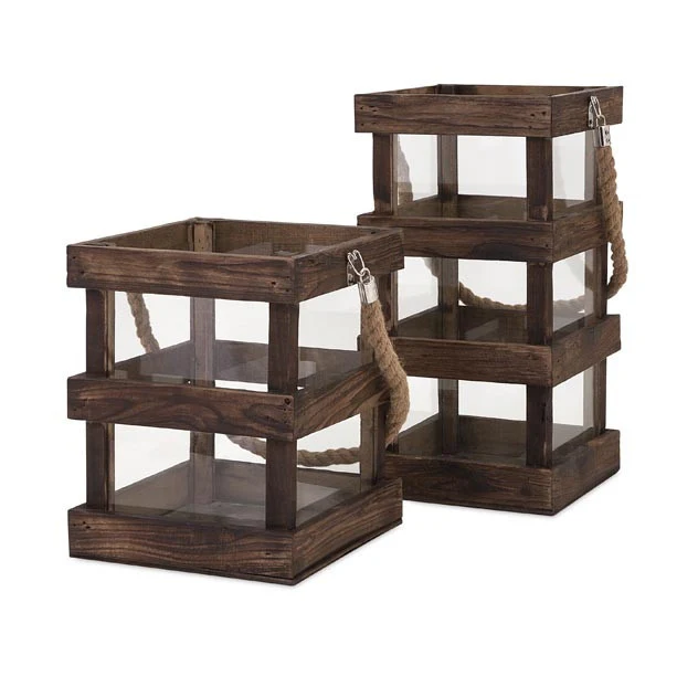 Newaygo Wood Lantern Tall - Image 2