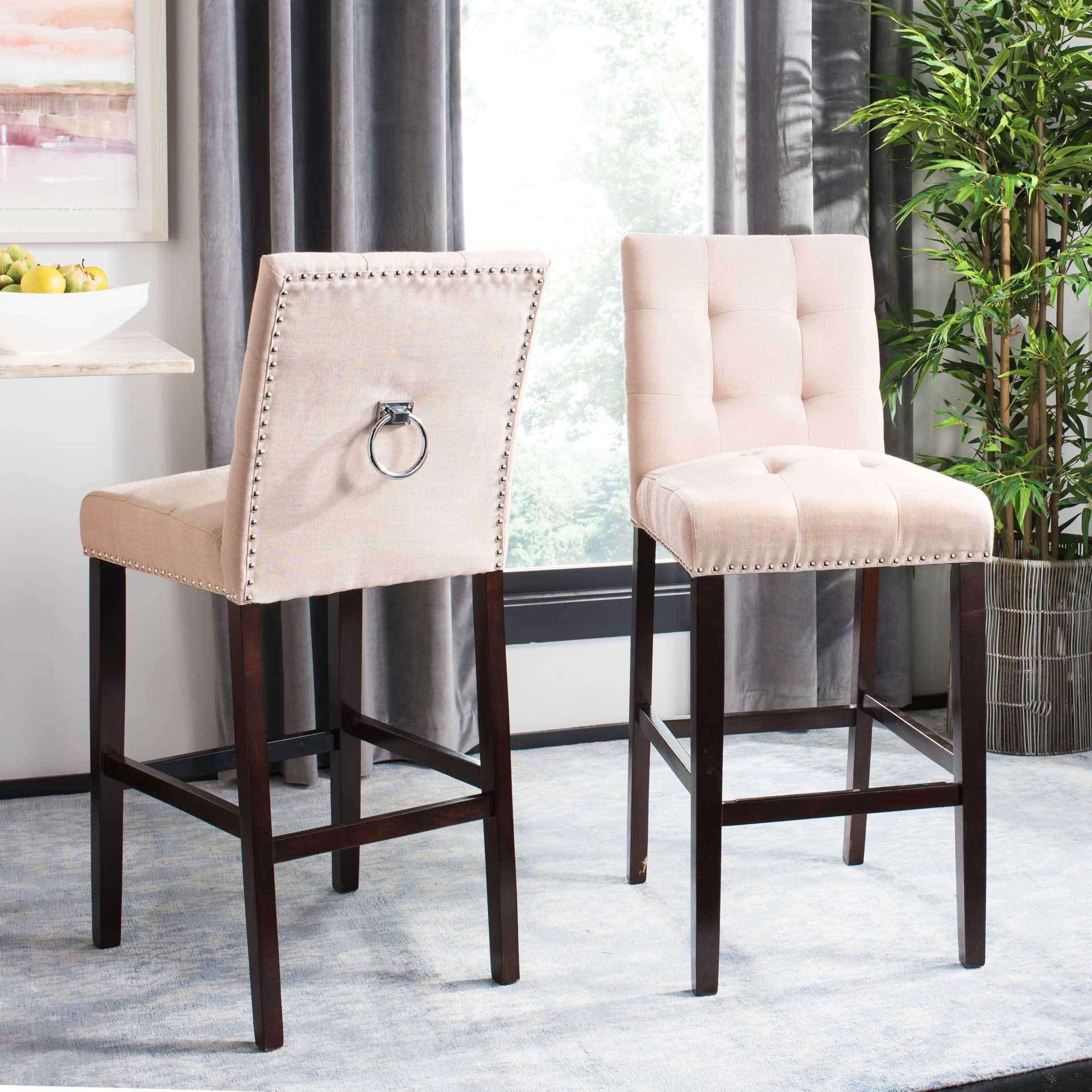 Nial Bar Stool Beige (Set of 2) - Image 7