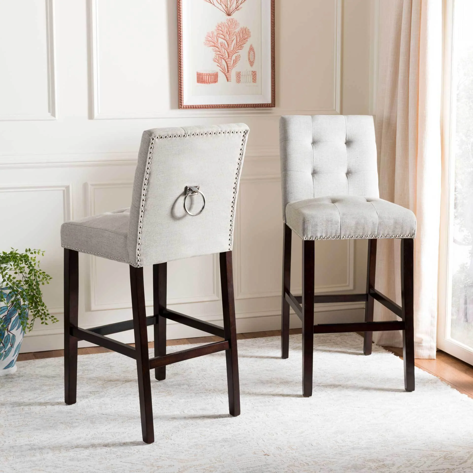 Nial Bar Stool Light Gray (Set of 2) - Image 7