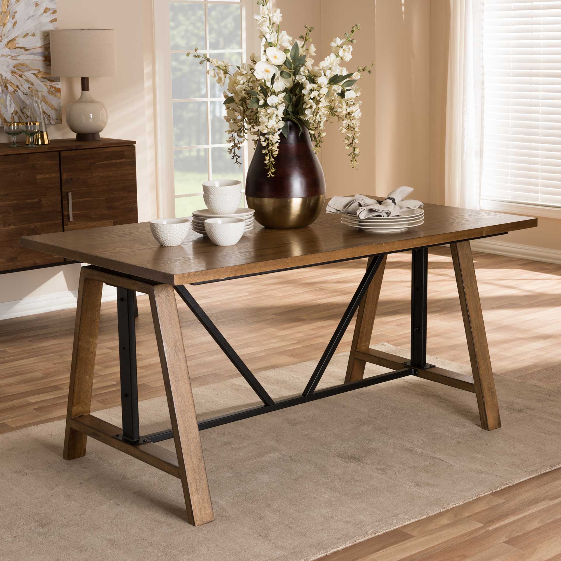 Niam Adjustable Height Desk Brown/Black - Image 10