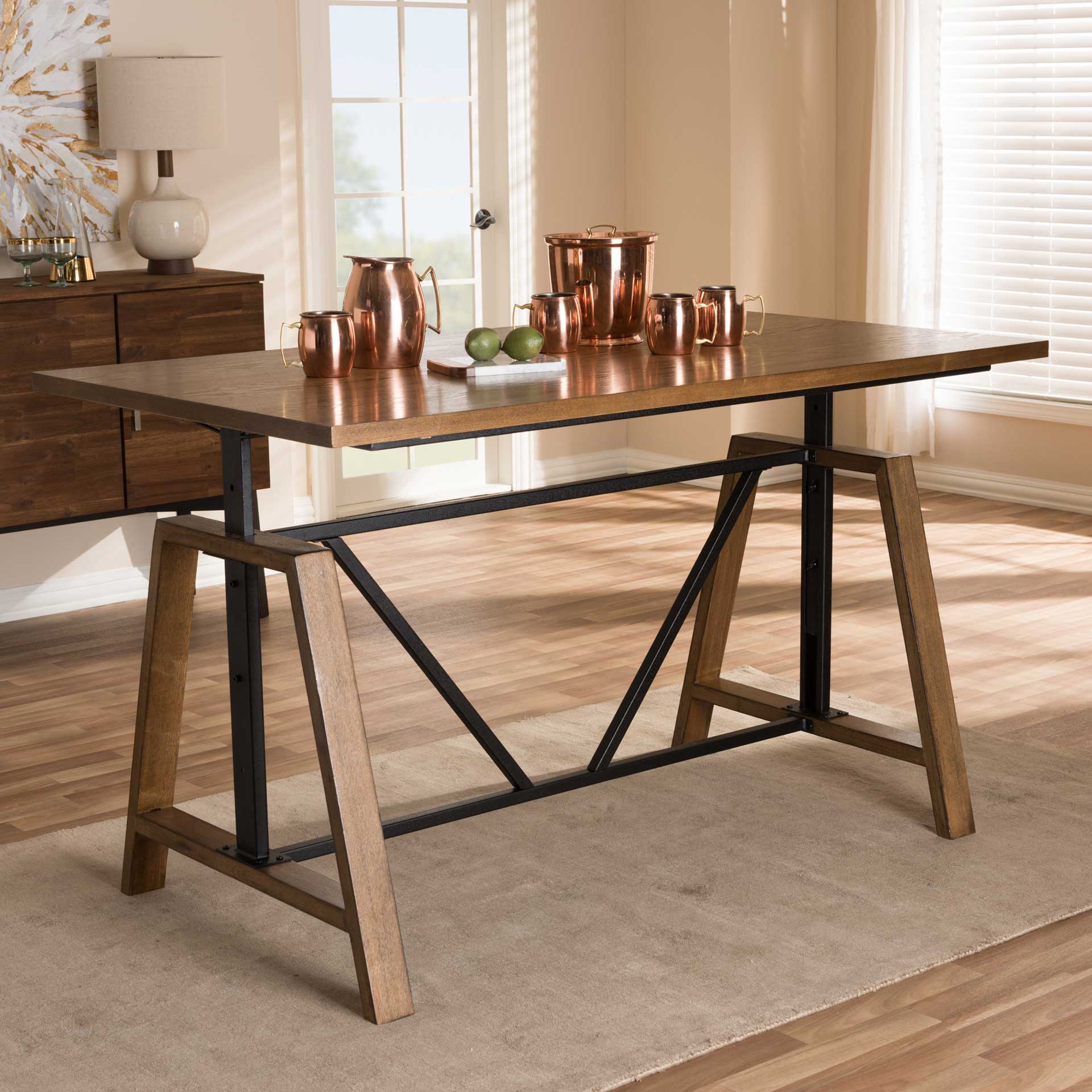 Niam Adjustable Height Desk Brown/Black - Image 11