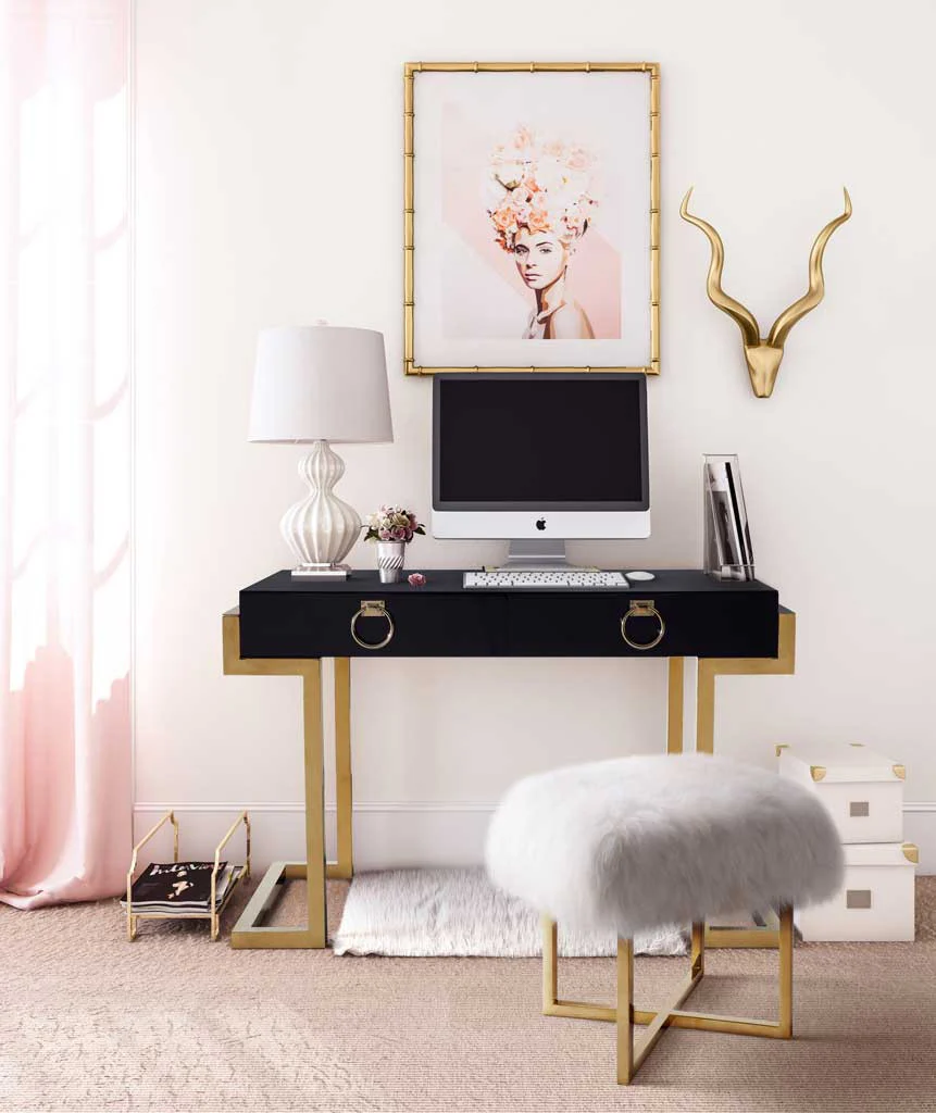 Nice Sheepskin Bench White/Gold - Image 5