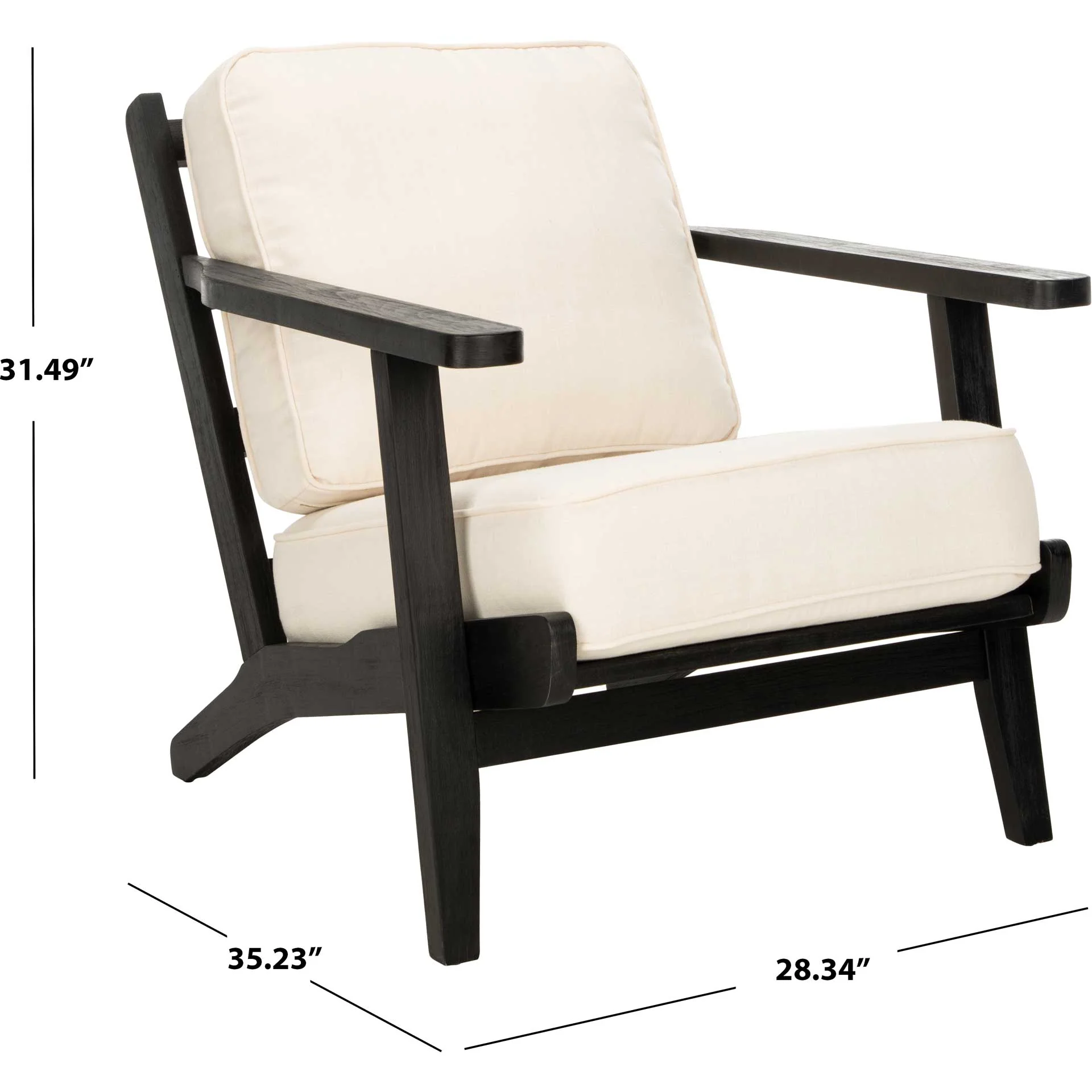 Nick Mid Century Accent Chair Bone White/Black - Image 10