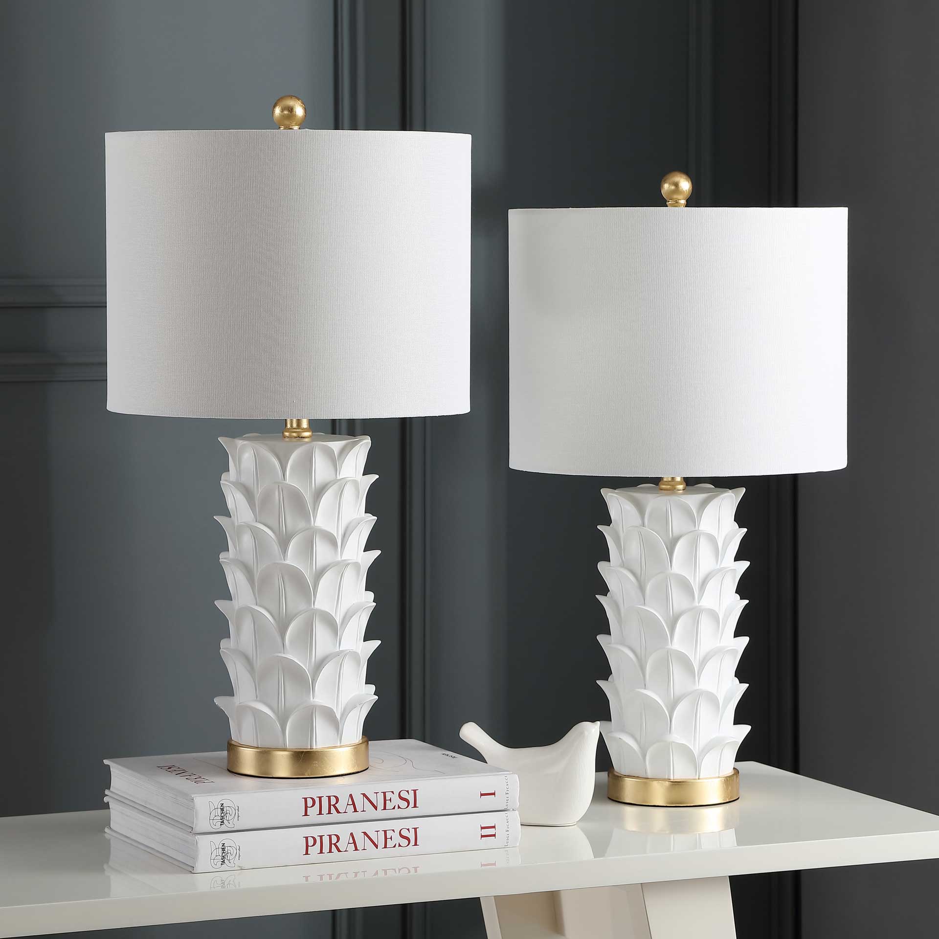 Nick Table Lamp White/Gold Leaf (Set of 2) - Image 3