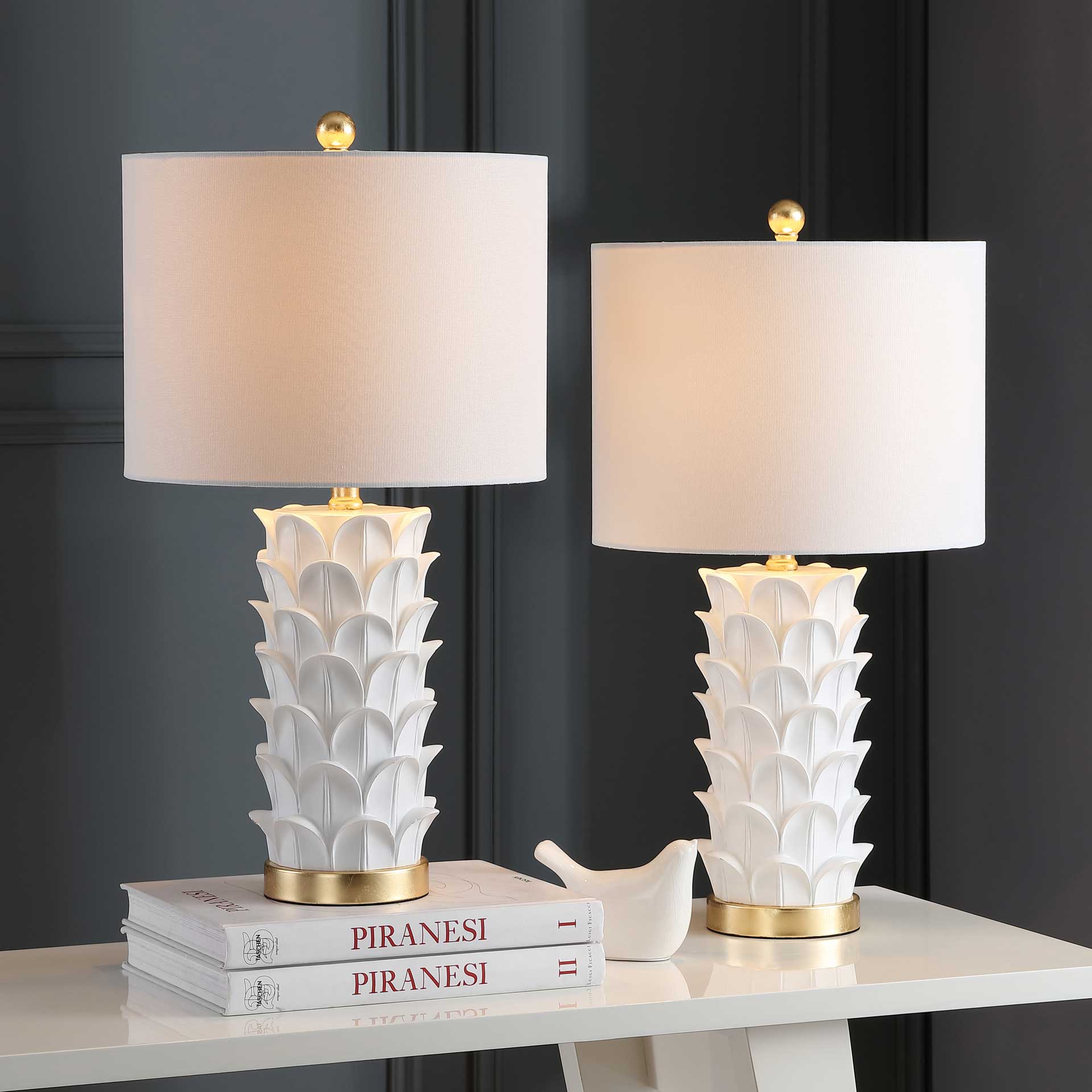 Nick Table Lamp White/Gold Leaf (Set of 2) - Image 4