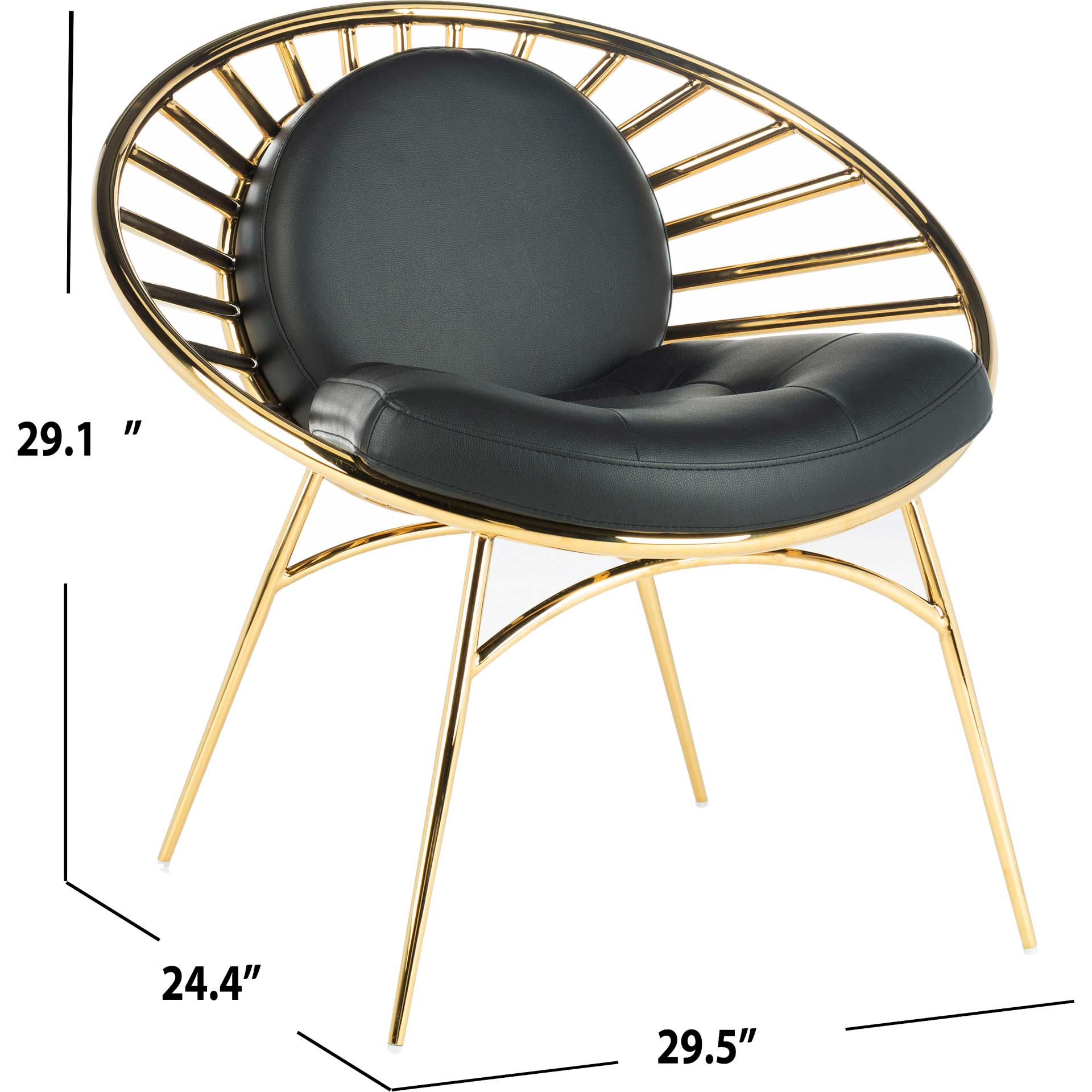 Nickolas Hoop Chair Black/Gold - Image 6
