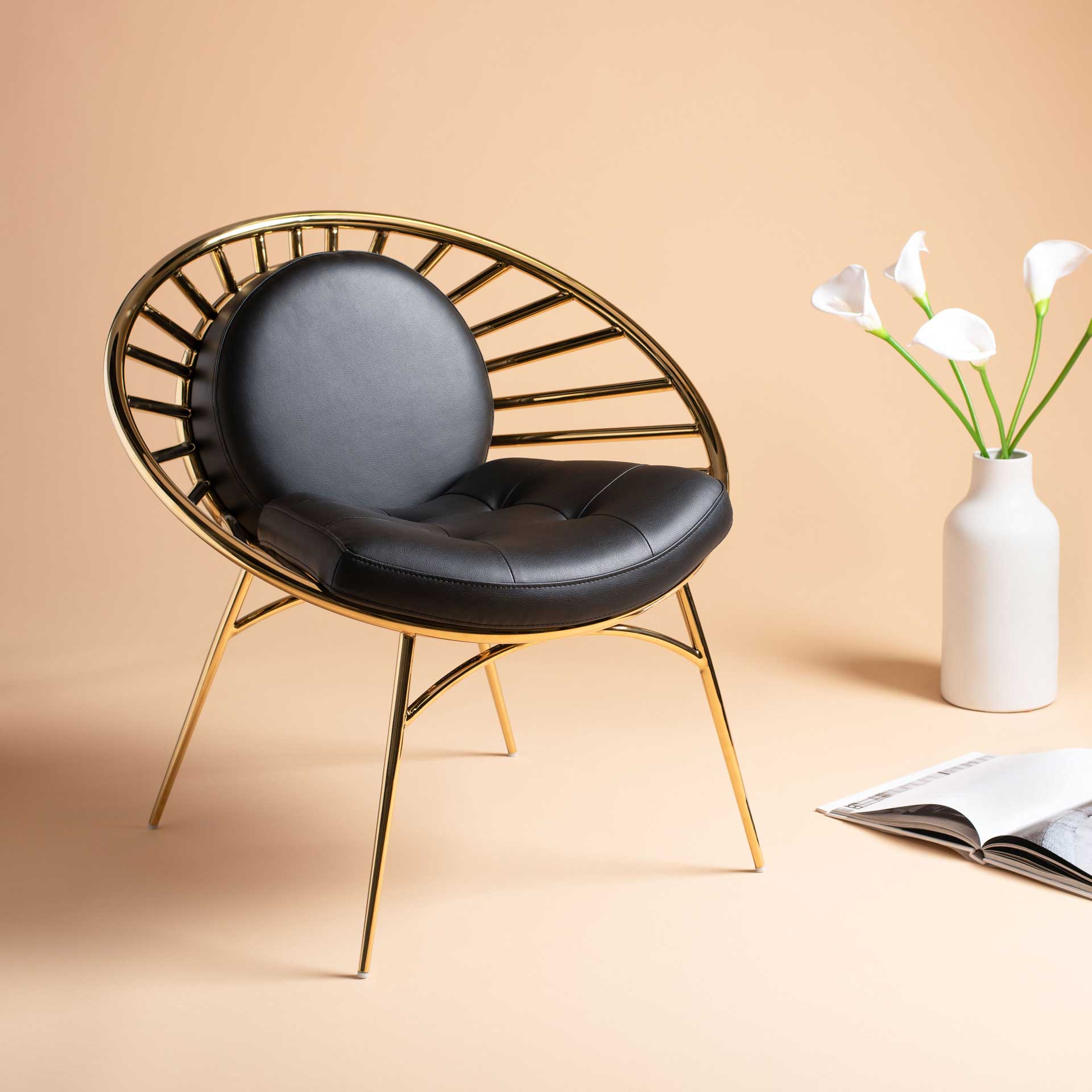 Nickolas Hoop Chair Black/Gold - Image 7