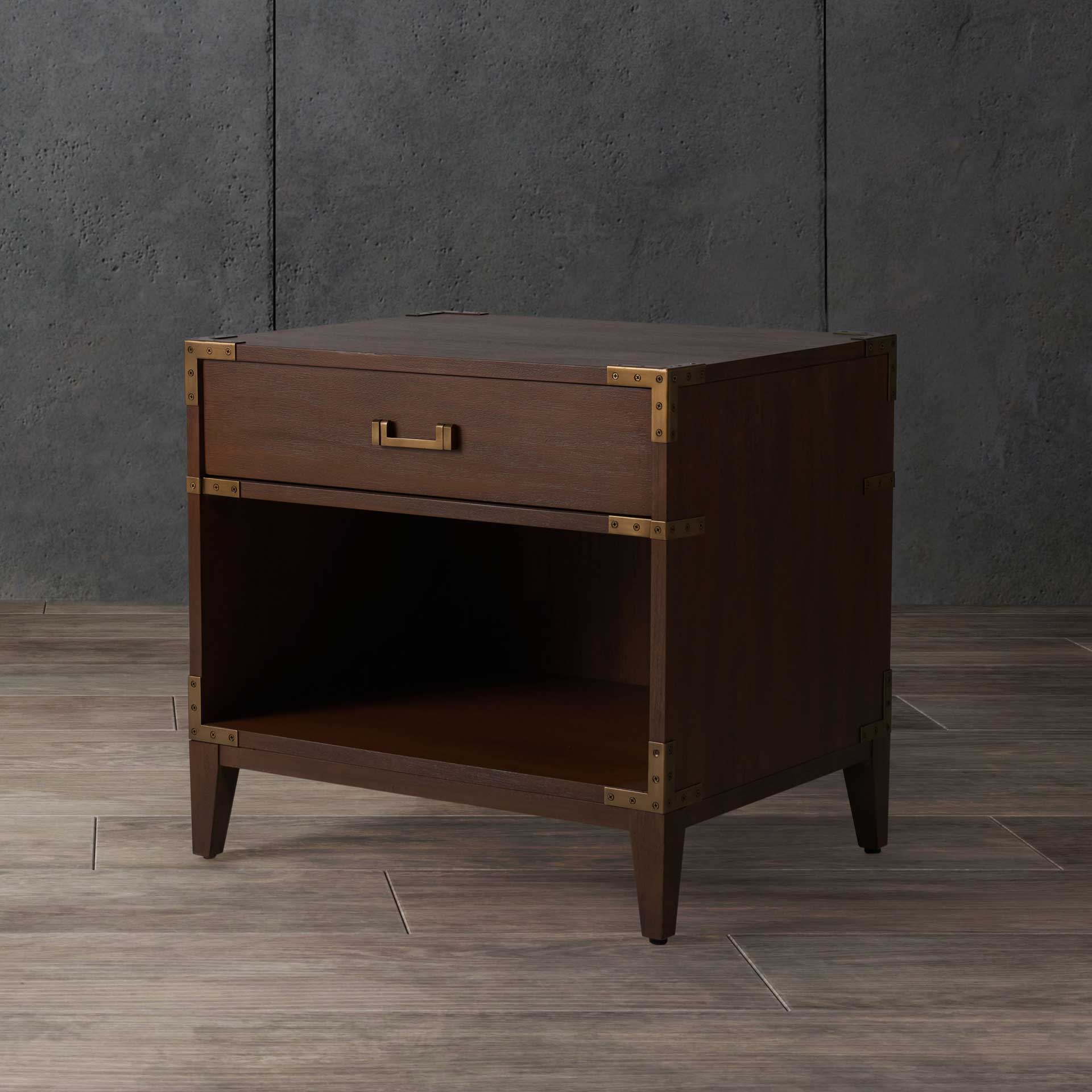 Nico 1 Drawer Wood Nightstand Brown - Image 4