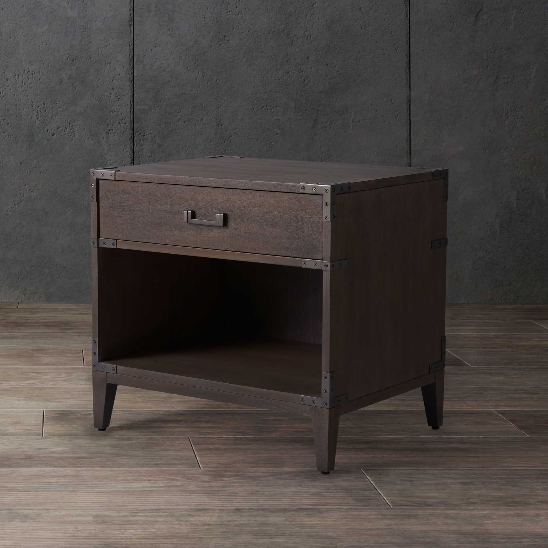 Nico 1 Drawer Wood Nightstand Light Brown - Image 4